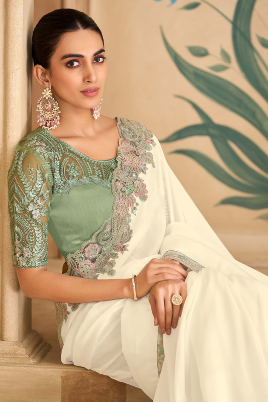White Embroidered Georgette Saree-SAR11710_2_SareeButa.com