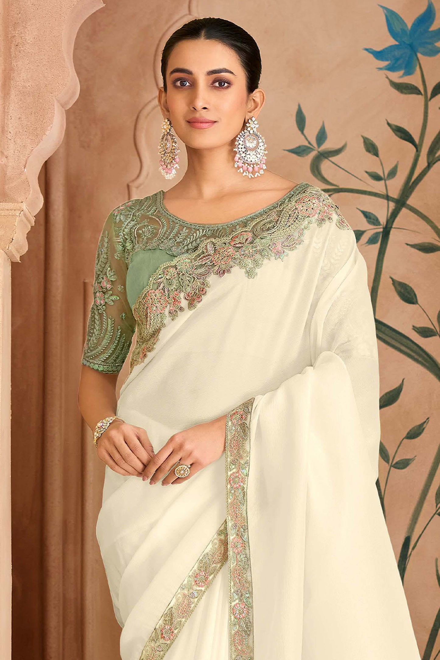 White Embroidered Georgette Saree-SAR11710_3_SareeButa.com