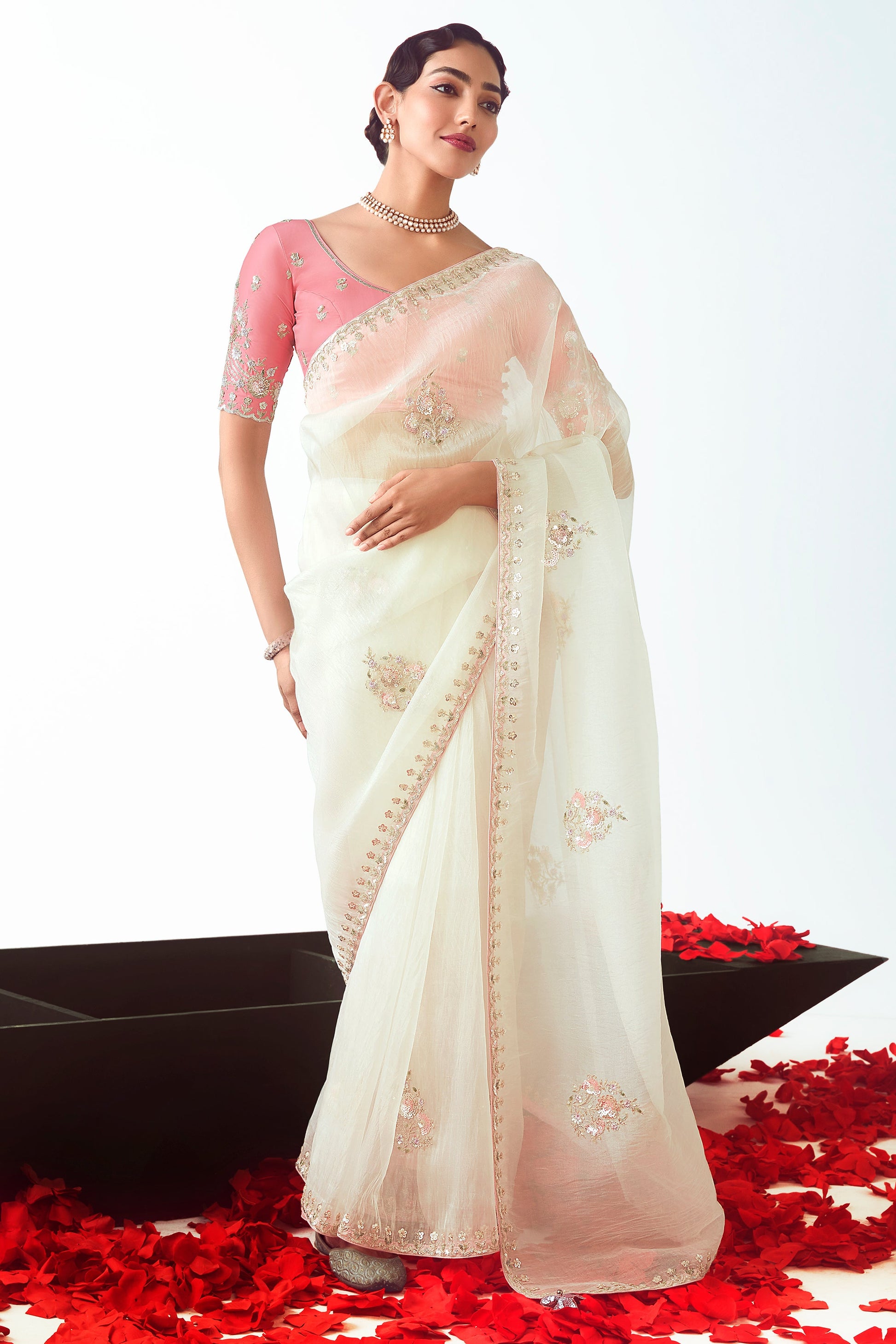 White Embroidered Organza Saree-ZB134777_1_SareeButa.com