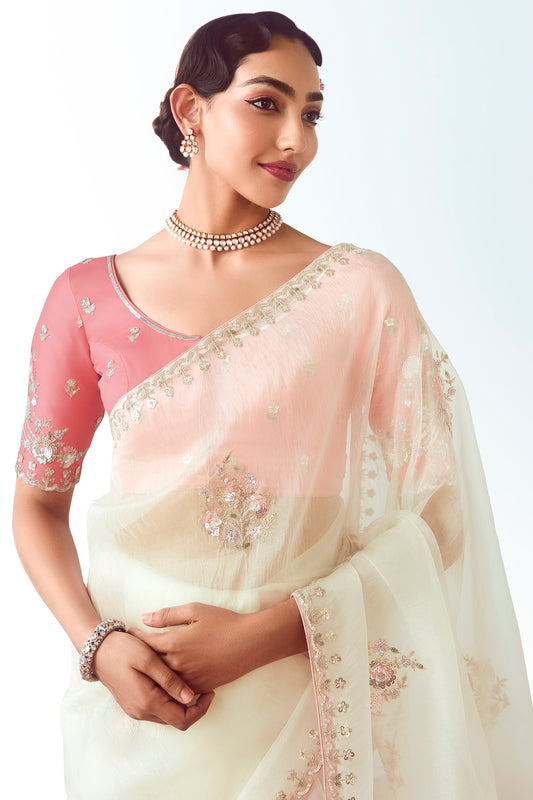 White Embroidered Organza Saree-ZB134777_2_SareeButa.com