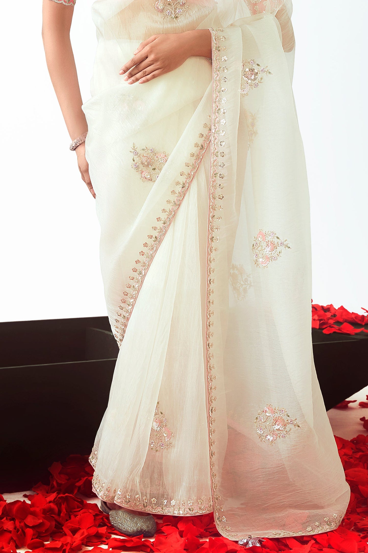 White Embroidered Organza Saree-ZB134777_6_SareeButa.com