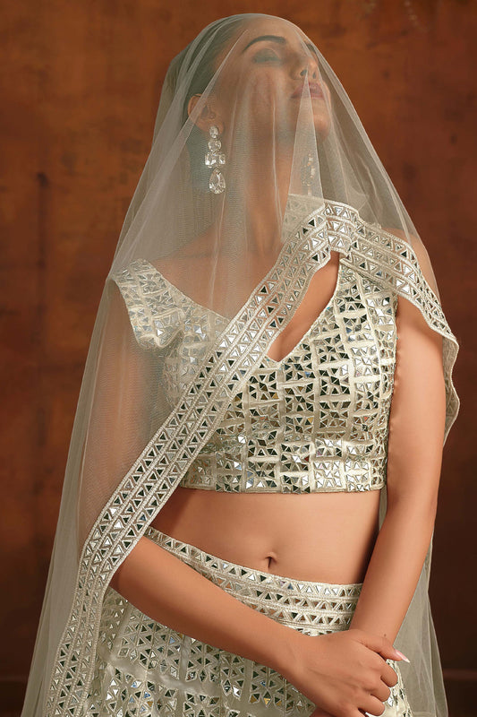 White Embroidered Semi-Stitched Net Lehenga-SAR10340_2_SareeButa.com