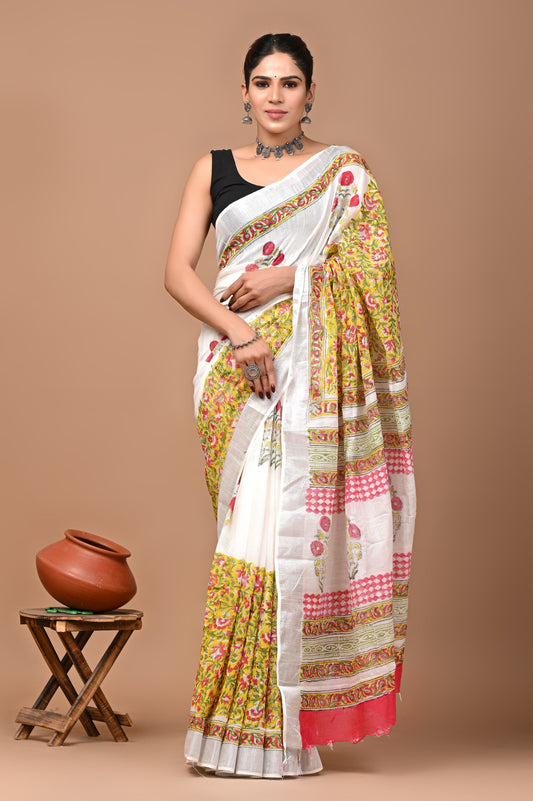 white-handblock-print-cotton-linen-saree-zb132600_1_SareeButa.com