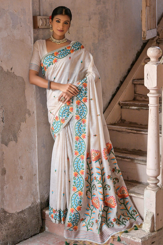 white-printed-muga-cotton-saree-zb130444_1_SareeButa.com