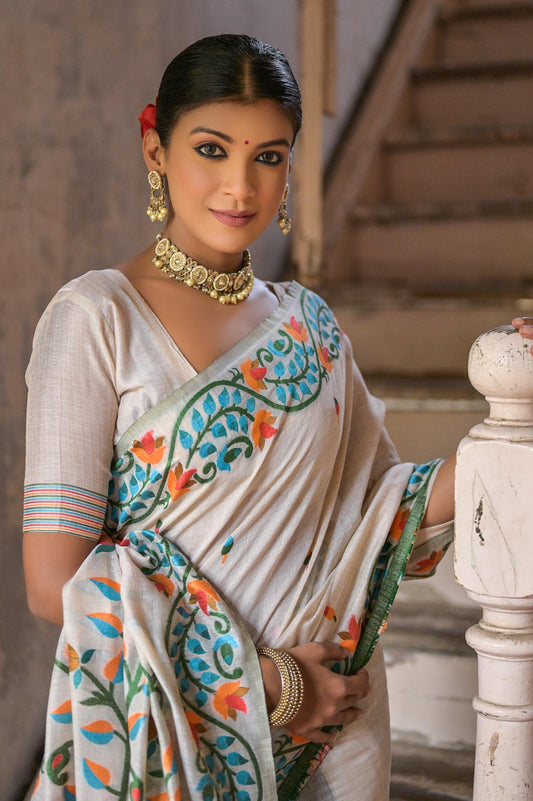 white-printed-muga-cotton-saree-zb130444_2_SareeButa.com