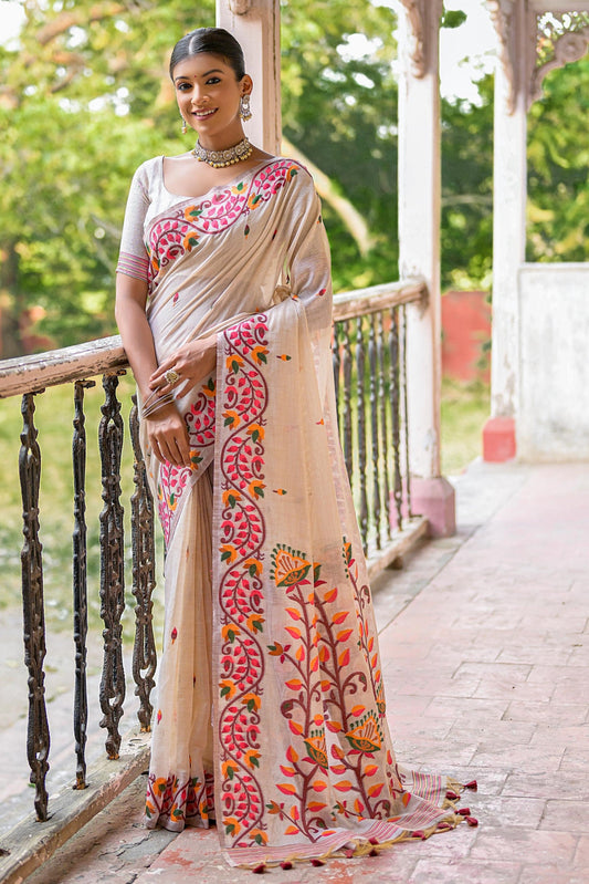white-printed-muga-cotton-saree-zb130445_1_SareeButa.com