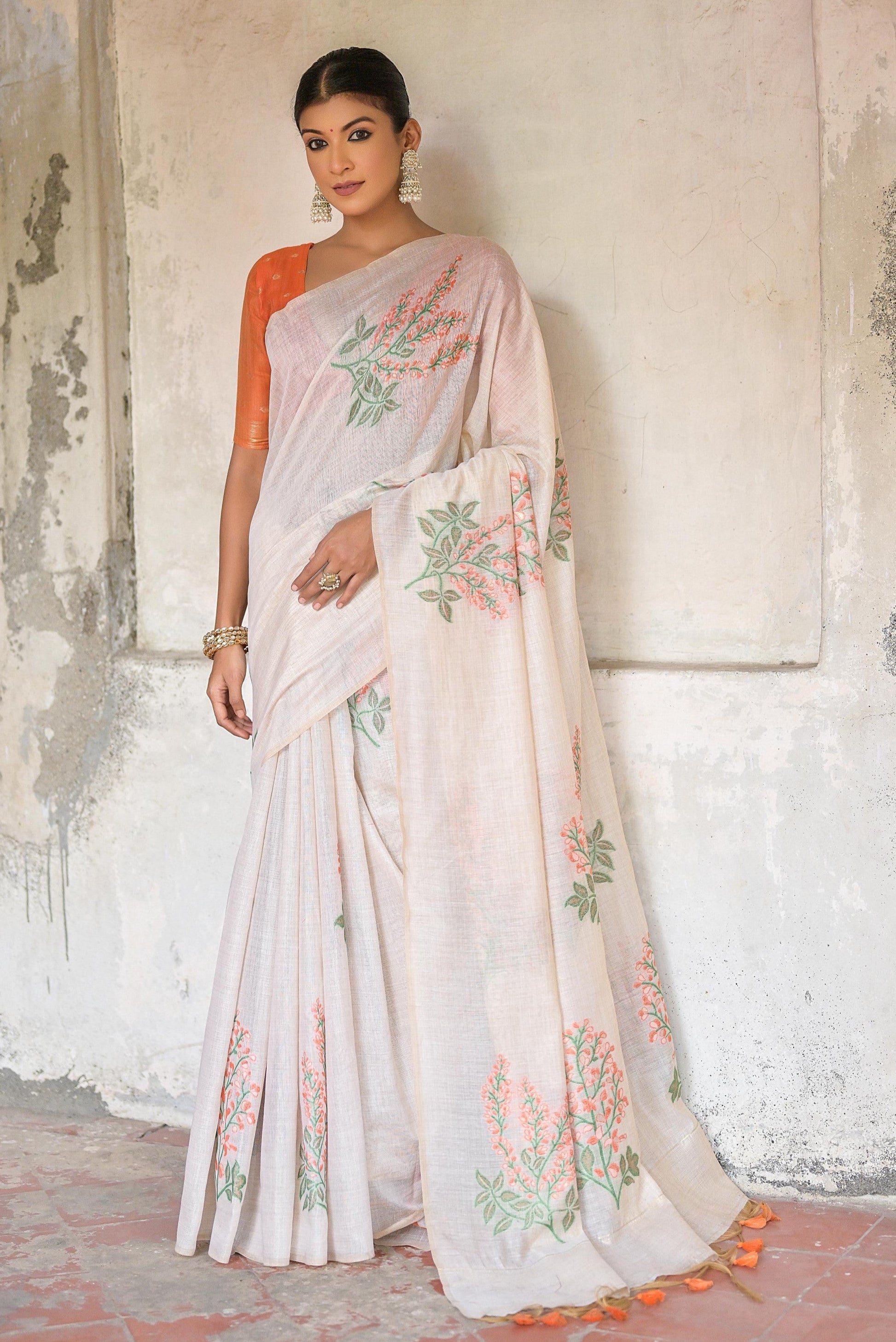 white-printed-muga-cotton-saree-zb130481_1_SareeButa.com