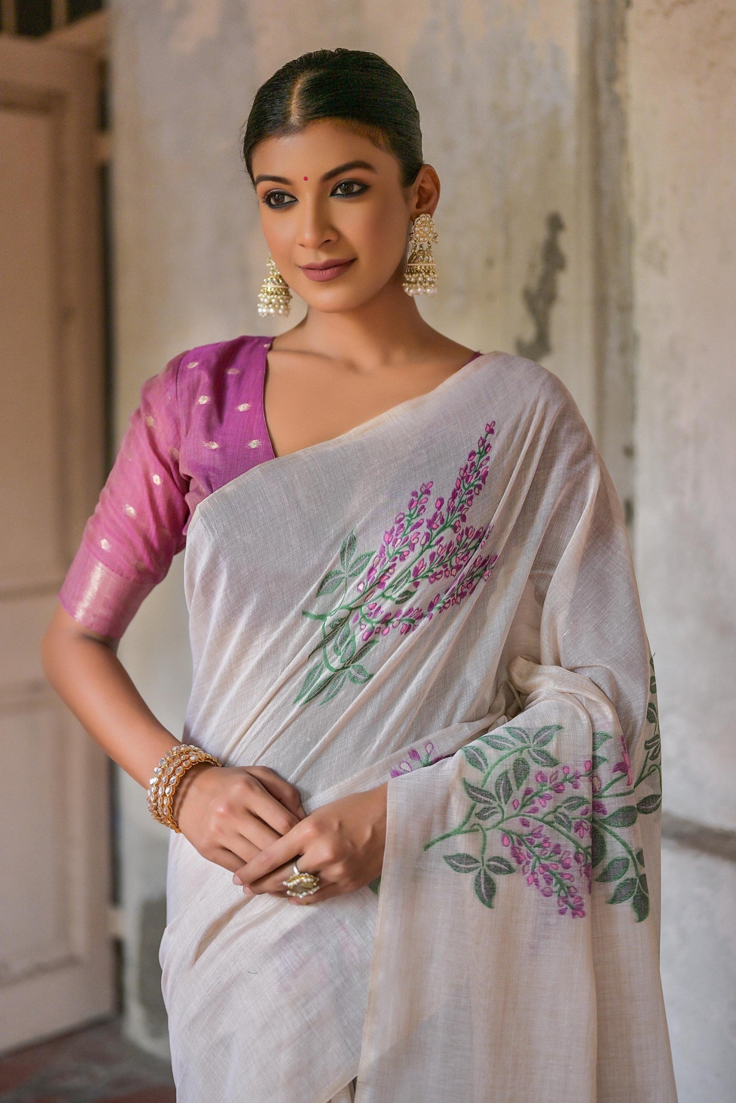 white-printed-muga-cotton-saree-zb130484_2_SareeButa.com