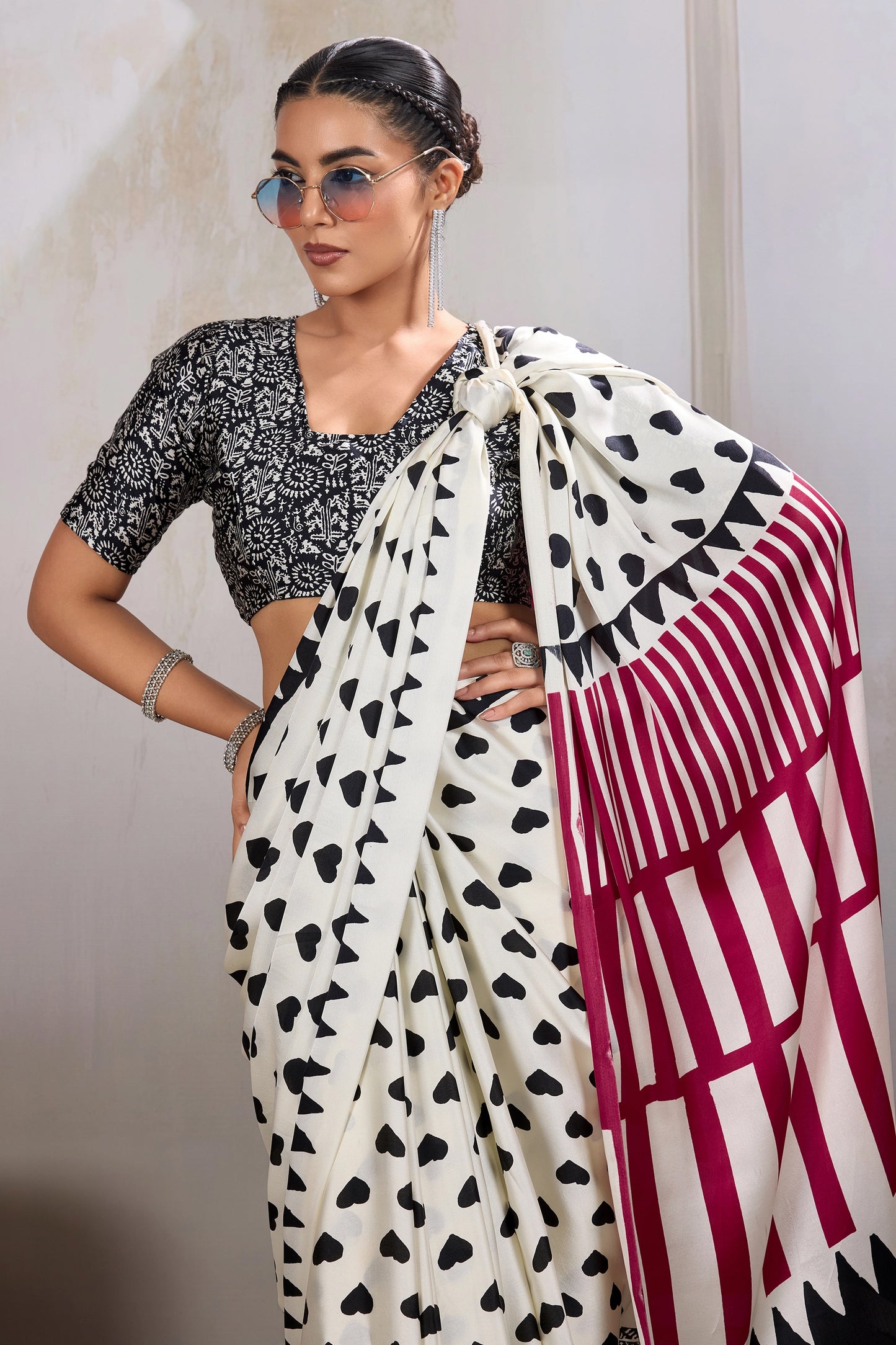 White Printed Satin Saree-SAR11850_2_SareeButa.com