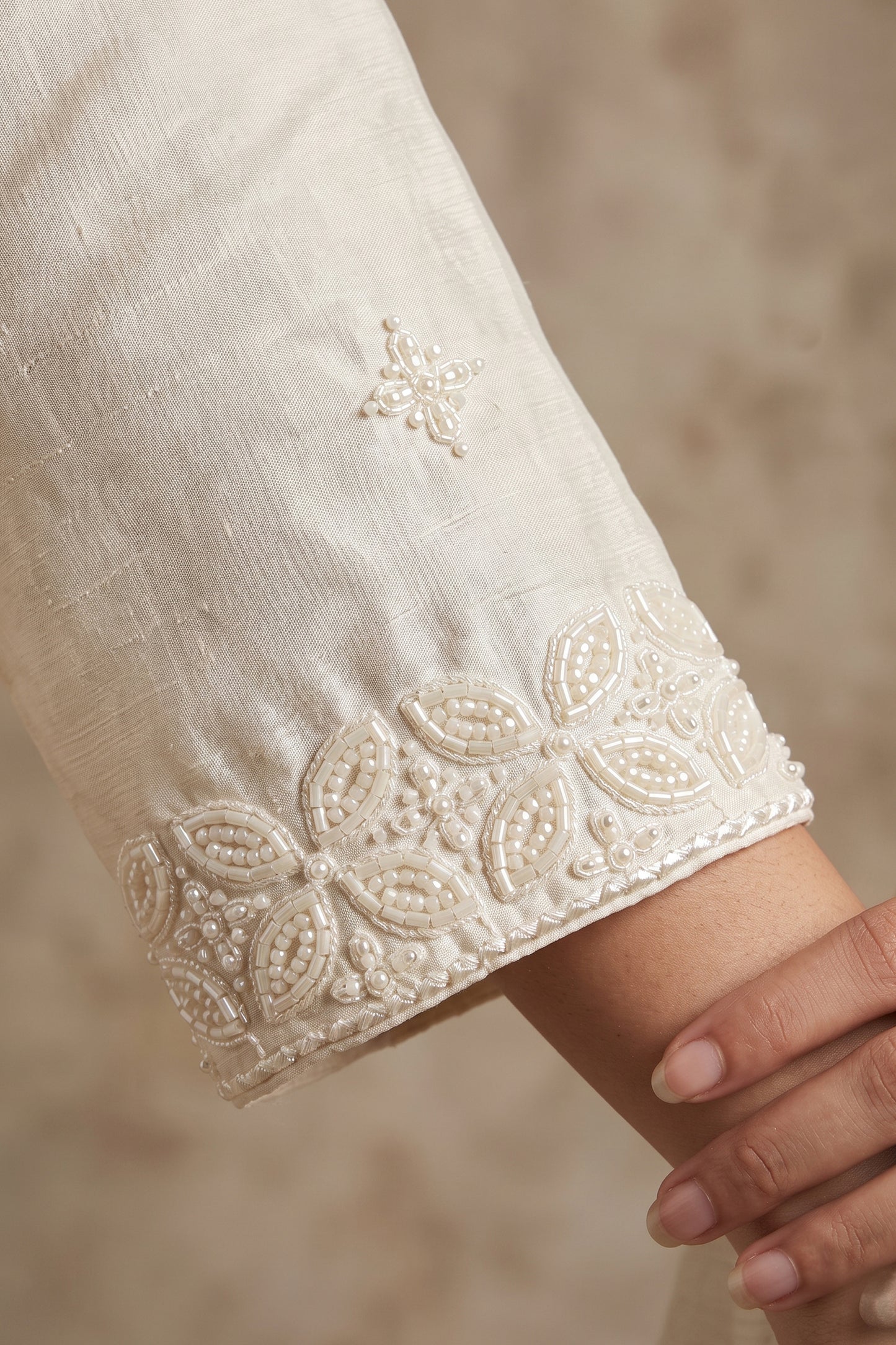 White Readymade Bead Work Chinon Palazzo Suit-SAR12982_4_SareeButa.com