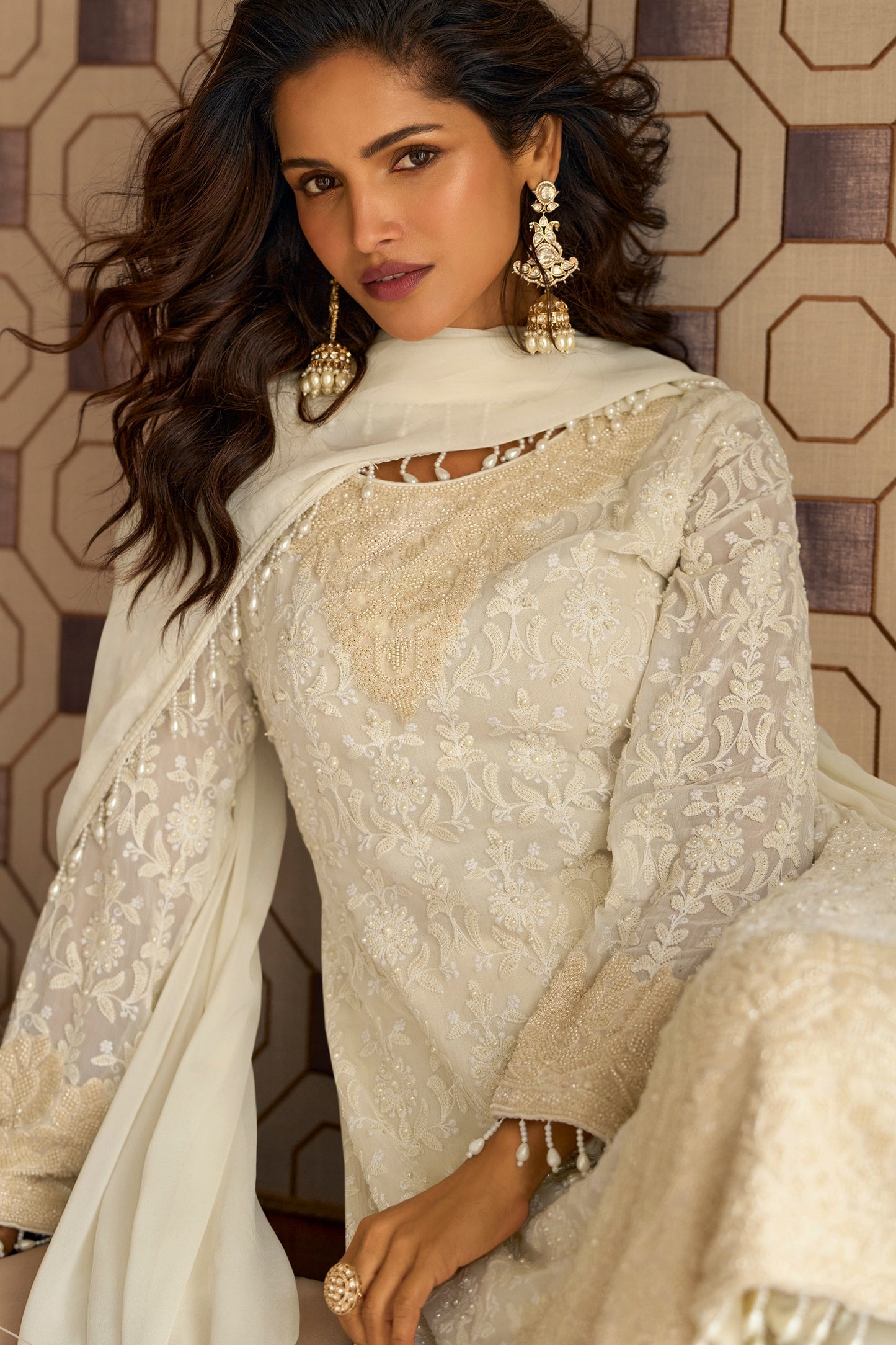 White Readymade Bead Work Georgette Suit-SAR11064_3_SareeButa.com