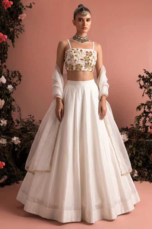 White Readymade Bead Work Silk Lehenga-SAR13221_1_SareeButa.com