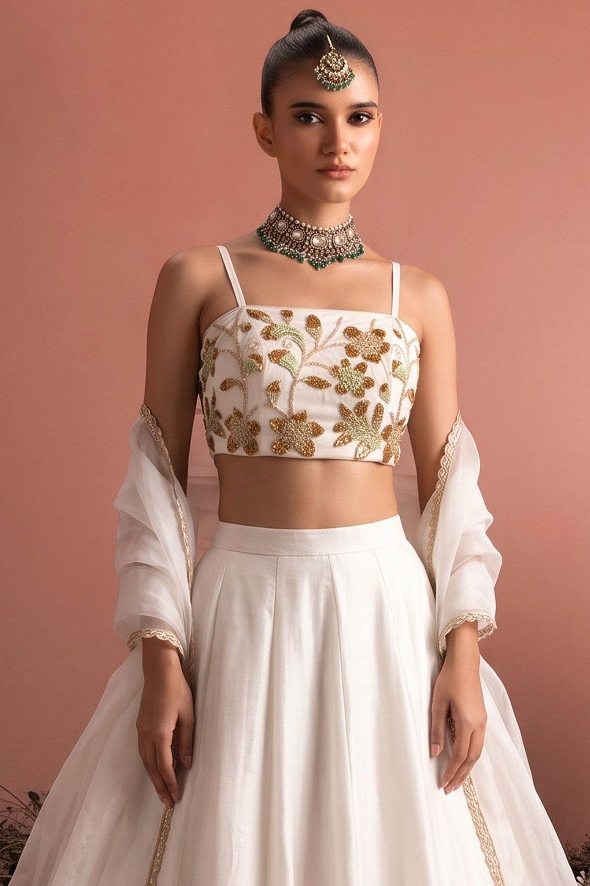White Readymade Bead Work Silk Lehenga-SAR13221_6_SareeButa.com
