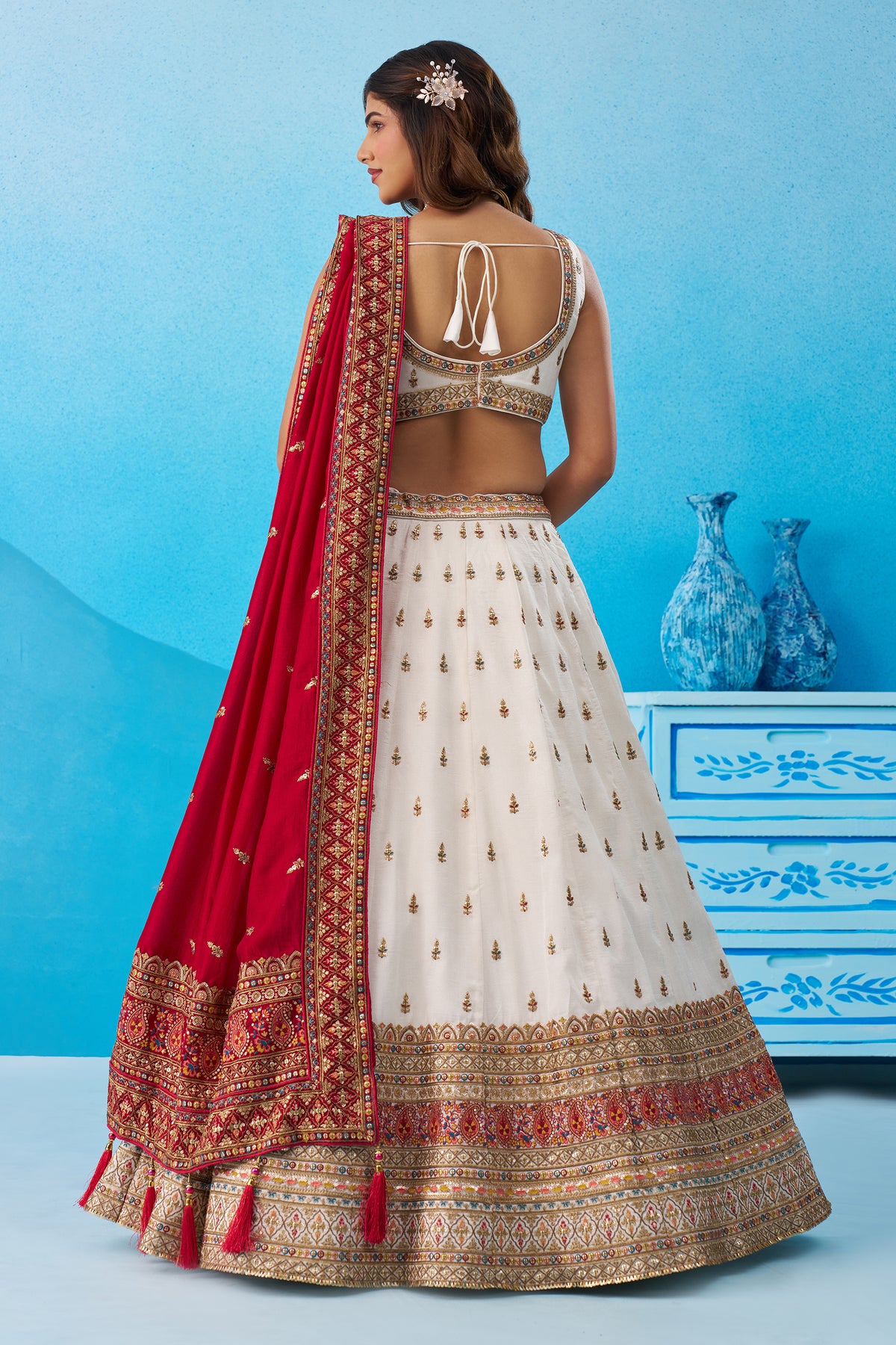 White Readymade Embroidered Chinon Silk Lehenga-SAR12873_3_SareeButa.com
