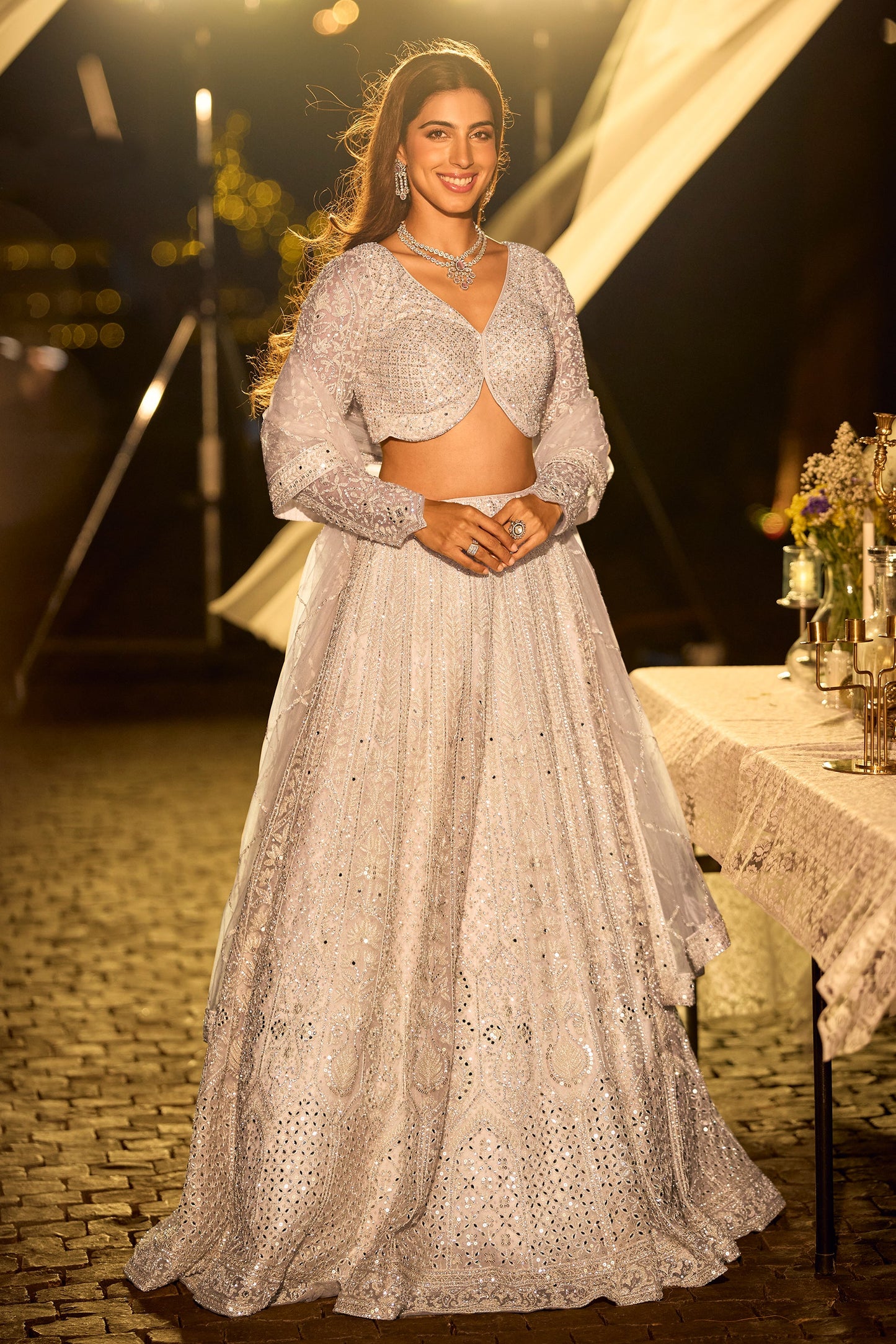 White Readymade Embroidered Net Lehenga-SAR11242_1_SareeButa.com