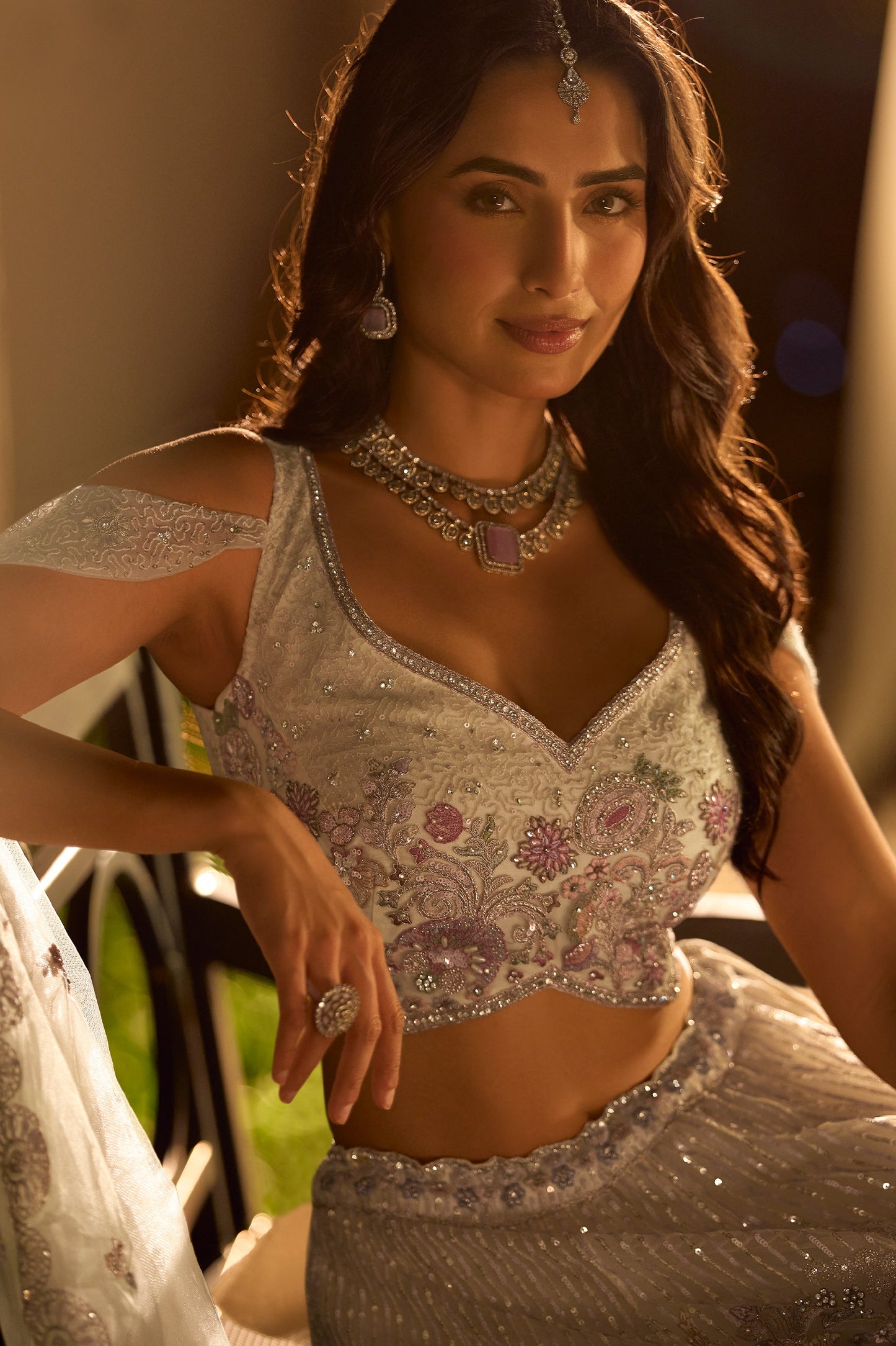 White Readymade Embroidered Net Lehenga-SAR11245_3_SareeButa.com