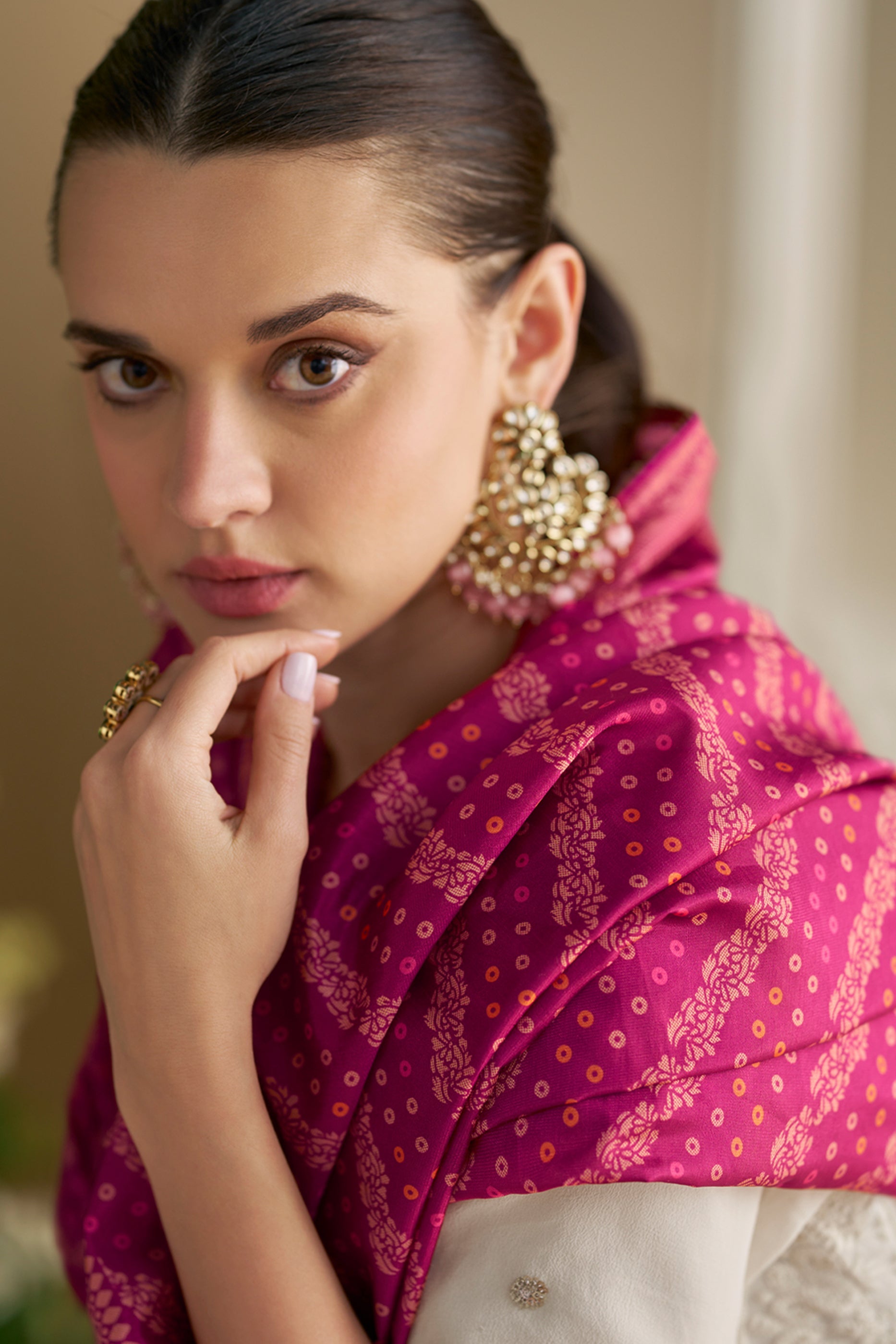 White Readymade Georgette Gown With Dupatta-SAR11541_2_SareeButa.com