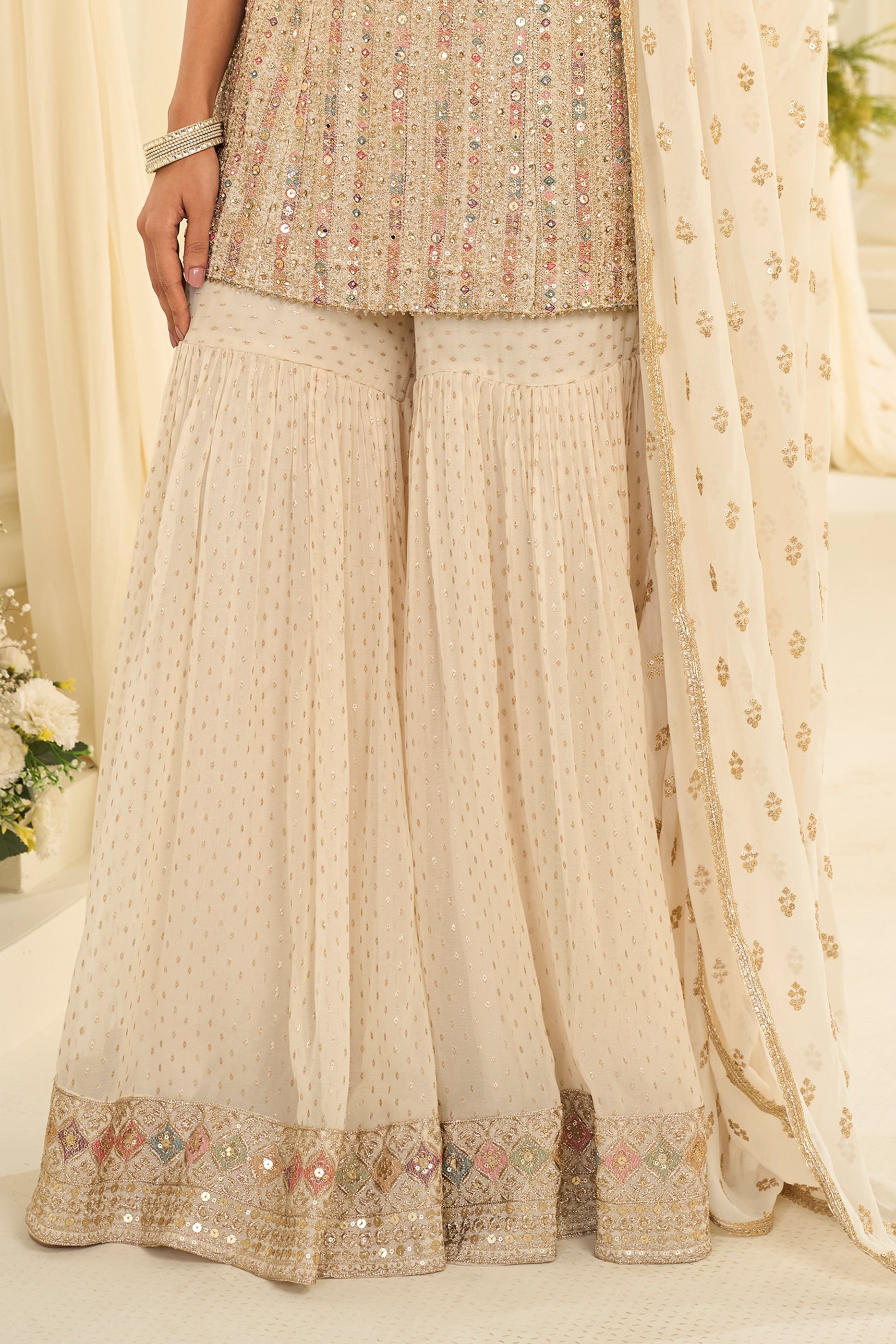 White Readymade Georgette Sharara Suit-SAR12116_5_SareeButa.com