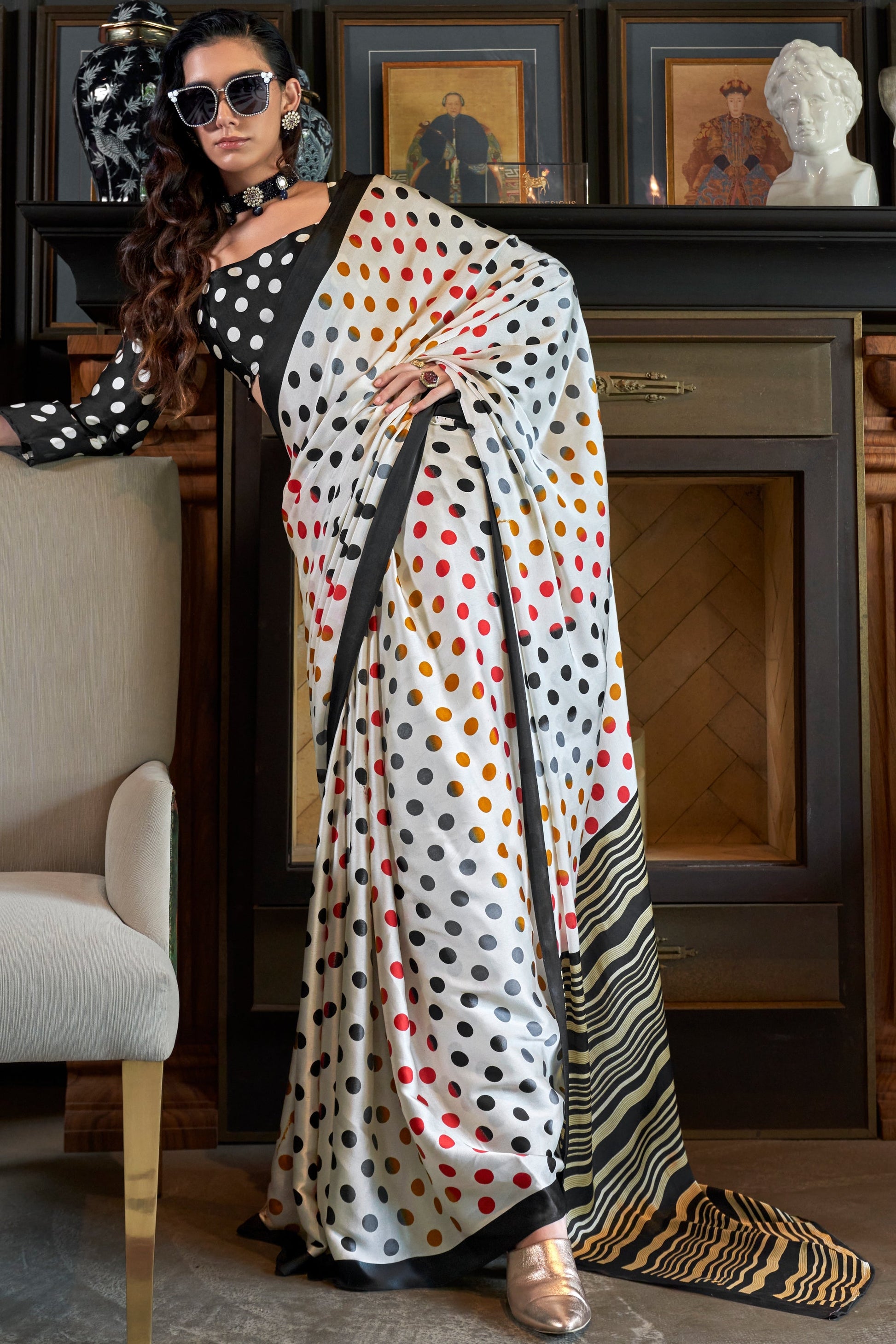 White Satin Crepe Print Saree-ZB133881_1_SareeButa.com