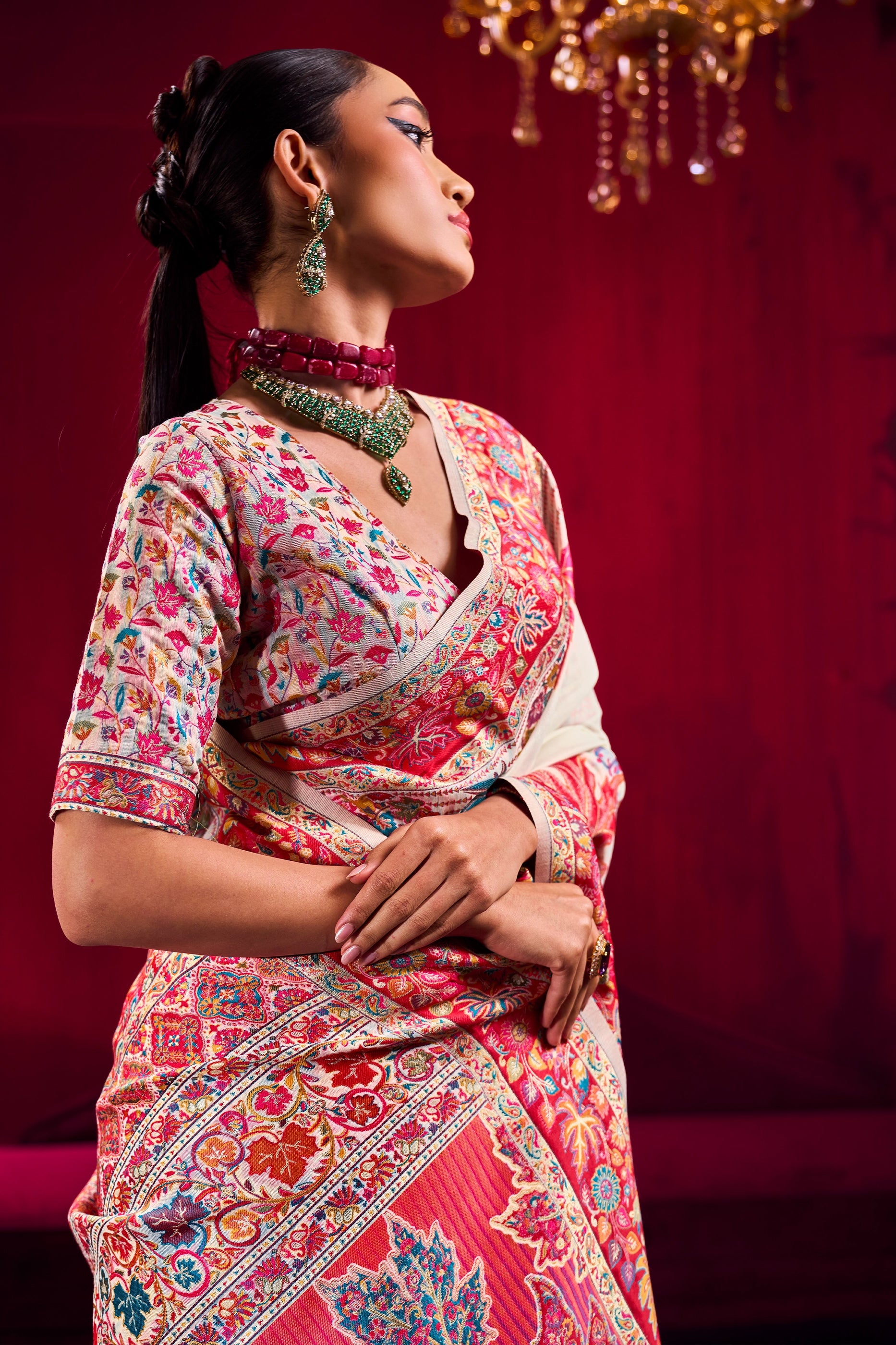 White Woven Kashmiri Jamewar Modal Silk Saree-SAR12361_2_SareeButa.com