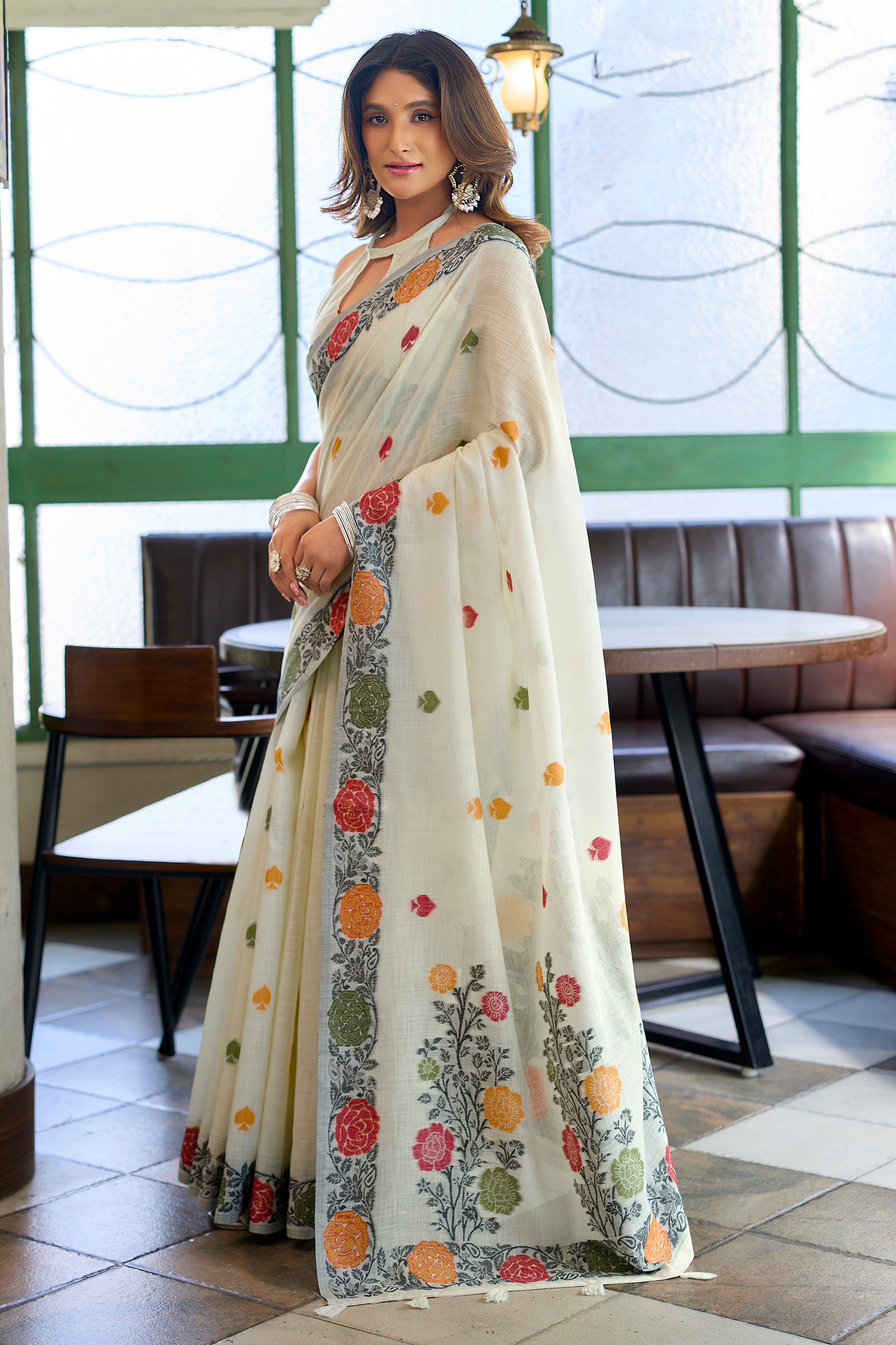 White Woven Linen Saree-SAR12733_4_SareeButa.com