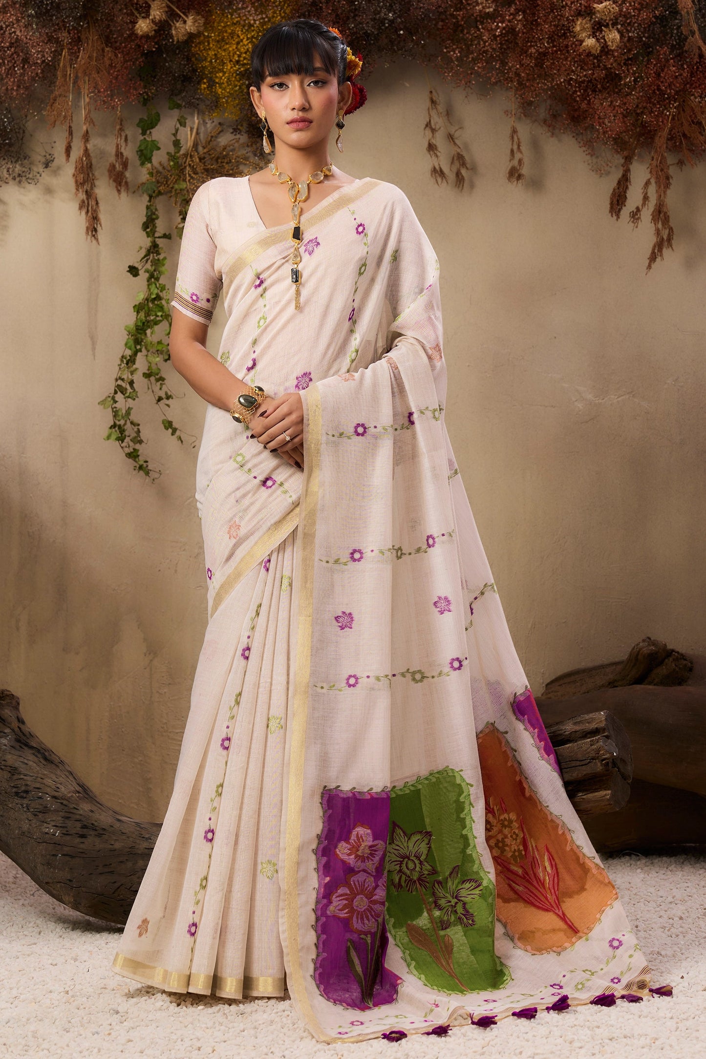 White Woven Munga Cotton Saree-SAR11228_1_SareeButa.com