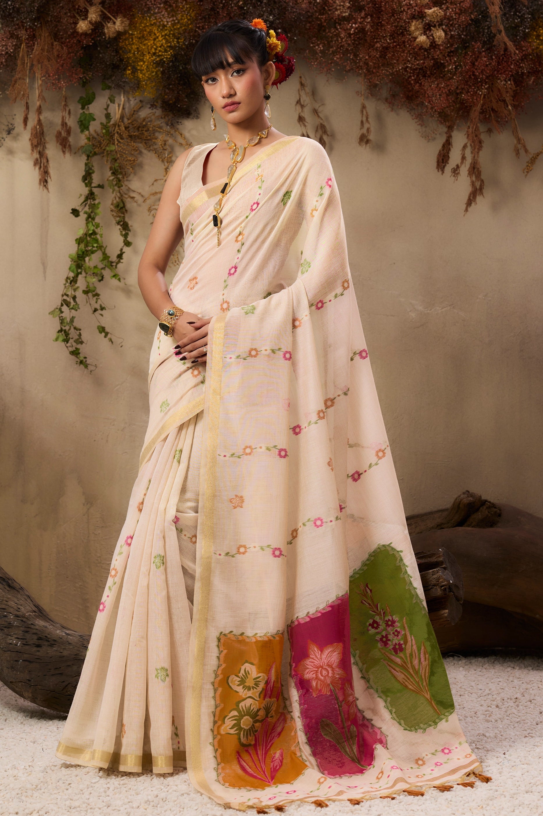 White Woven Munga Cotton Saree-SAR11229_1_SareeButa.com