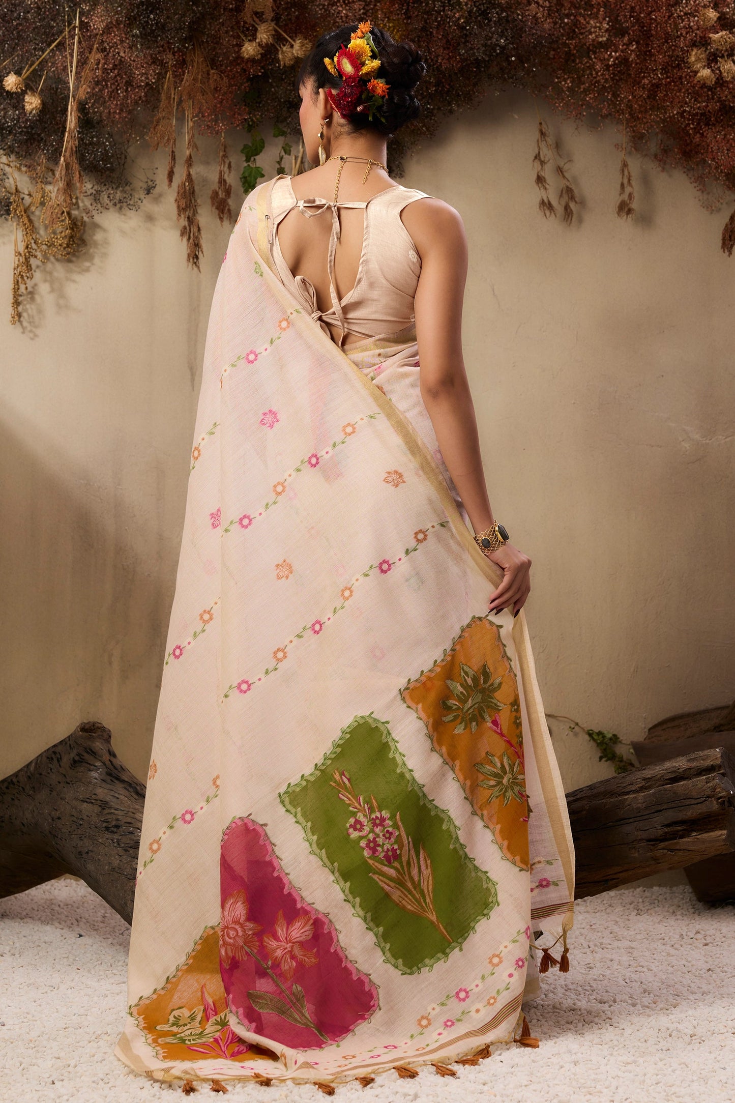 White Woven Munga Cotton Saree-SAR11229_5_SareeButa.com