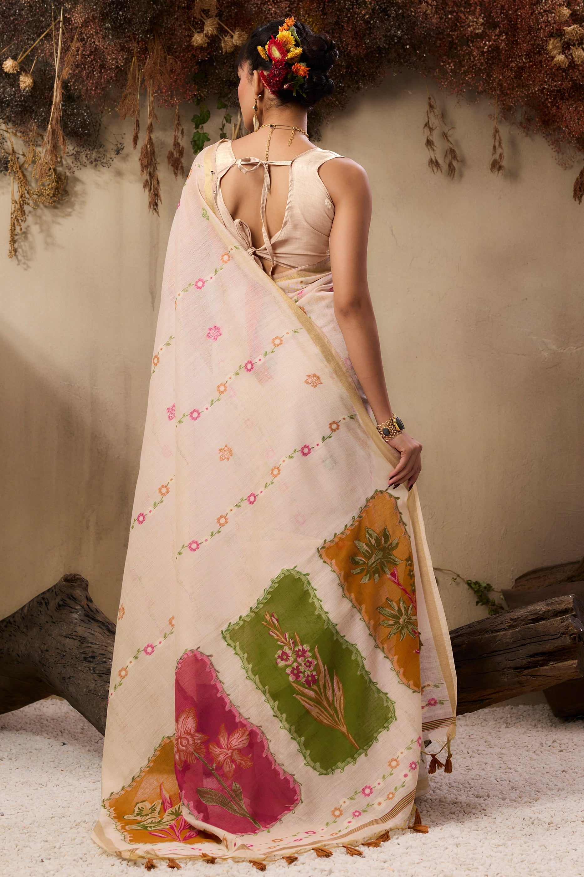 White Woven Munga Cotton Saree-SAR11229_5_SareeButa.com