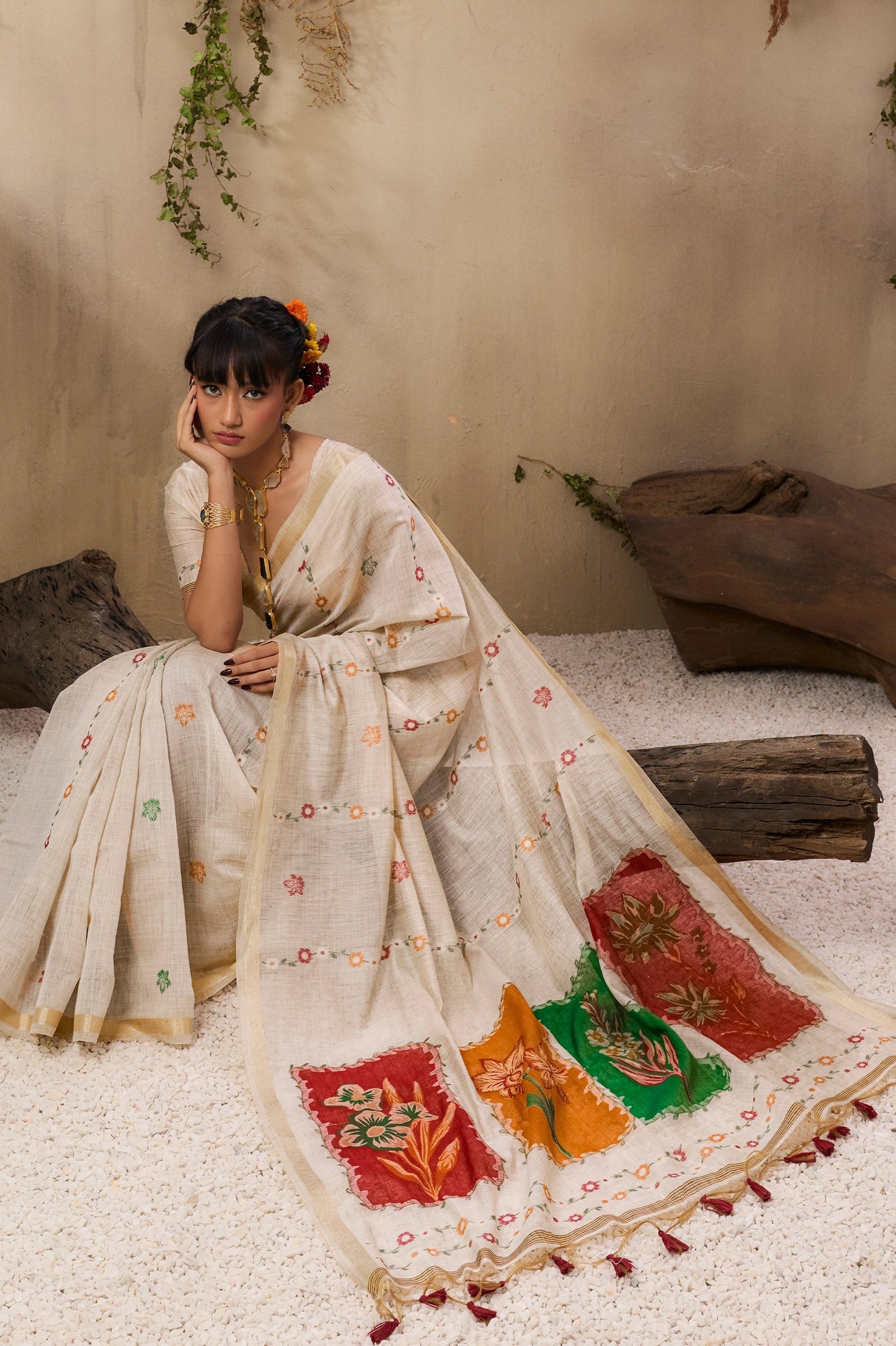 White Woven Munga Cotton Saree-SAR11230_2_SareeButa.com