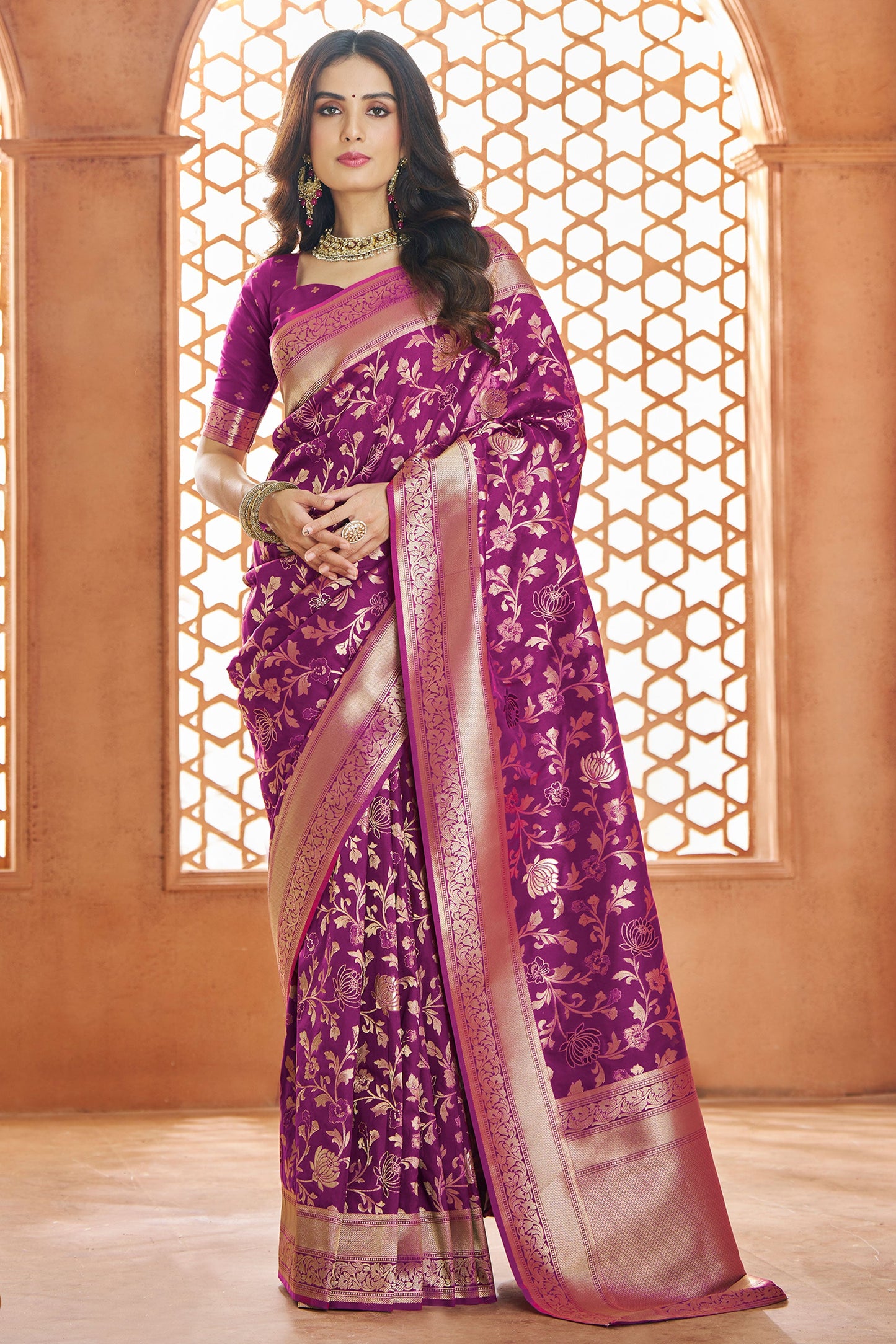 wine-banarasi-silk-saree-zb132757_1_SareeButa.com