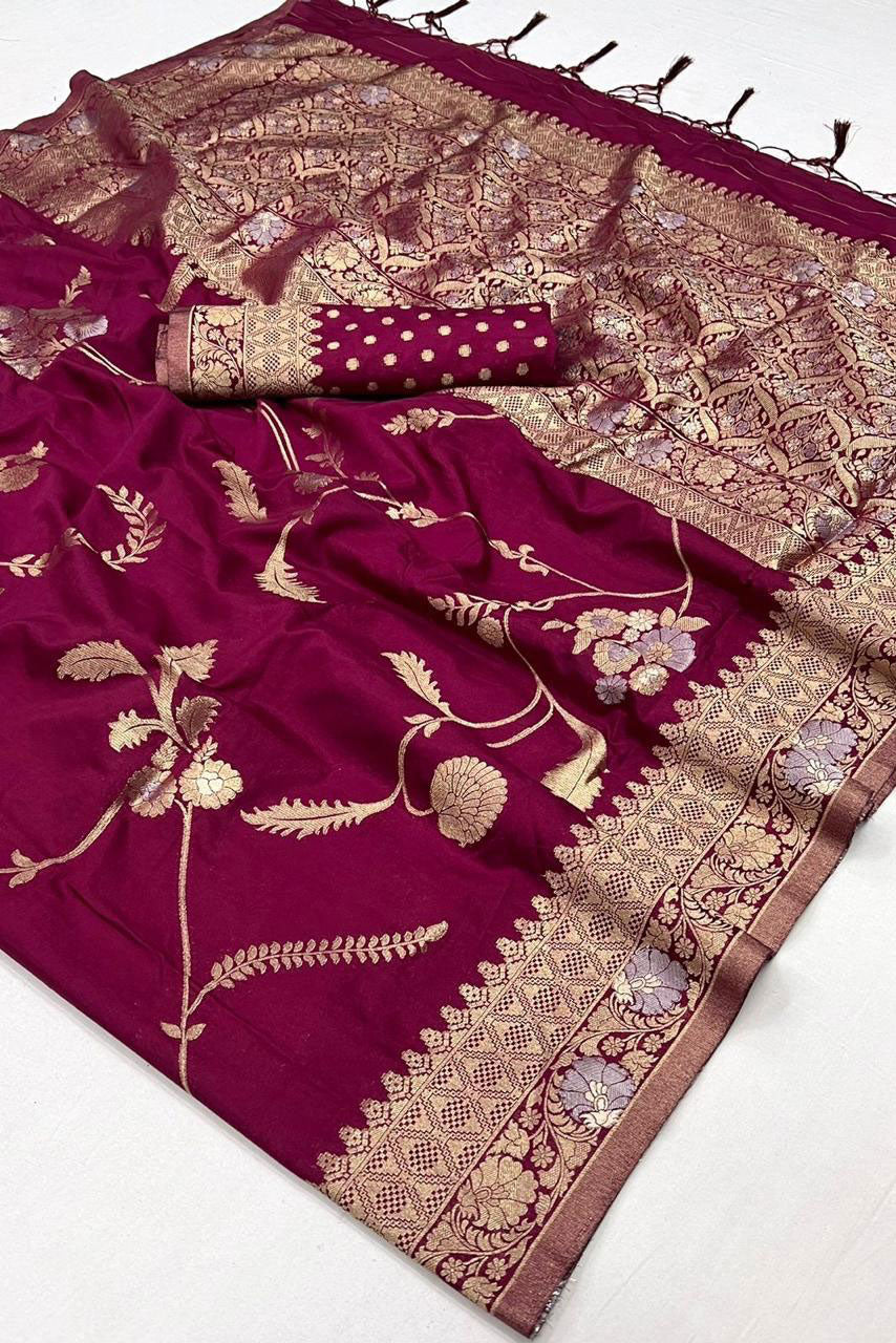 Wine Woven Georgette Saree-ZB133023_3_SareeButa.com