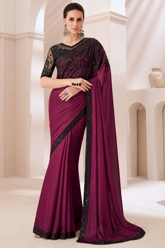 wine-embroidered-georgette-saree-zb132161_1_SareeButa.com