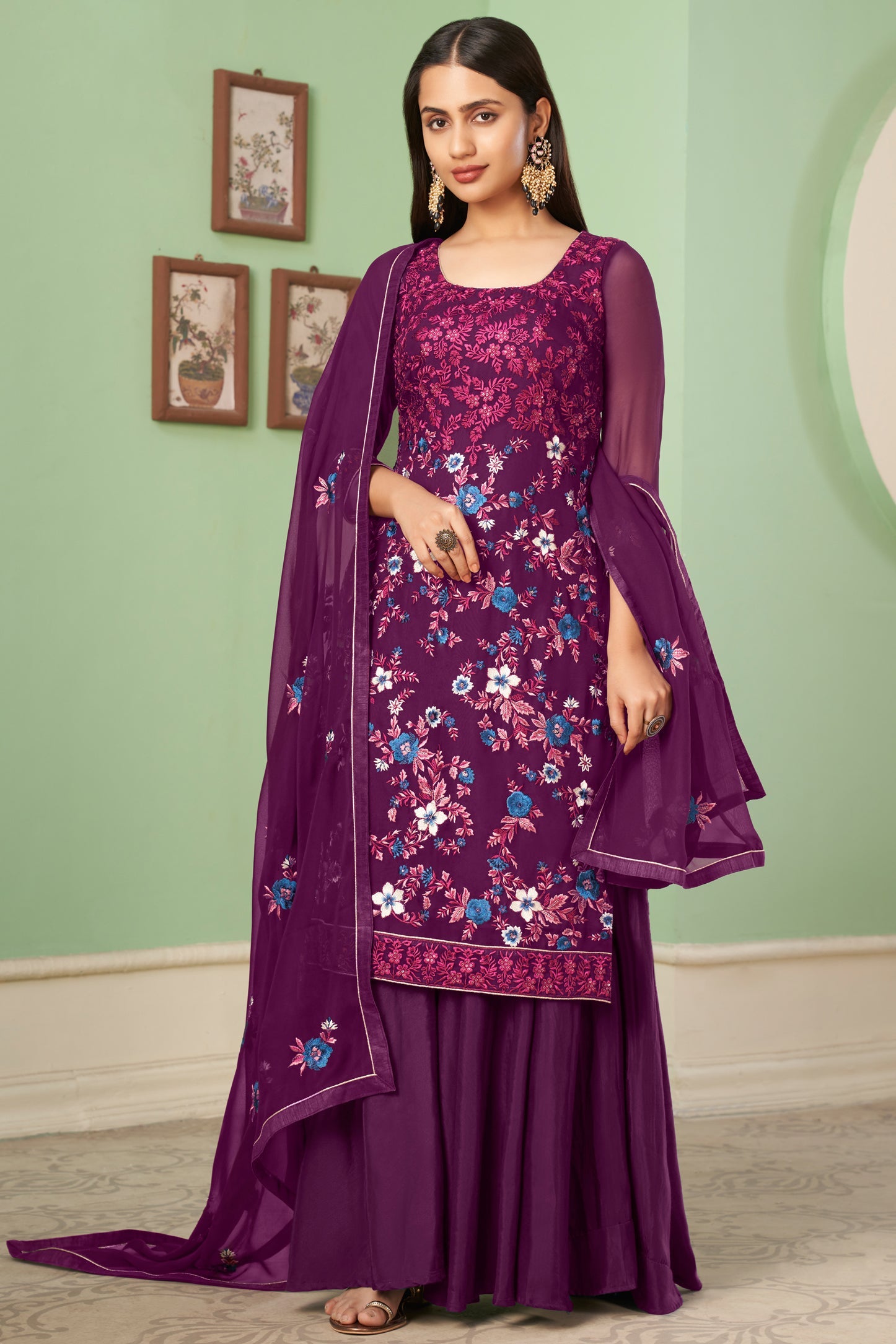 wine-embroidered-georgette-suit-ss055_1_SareeButa.com