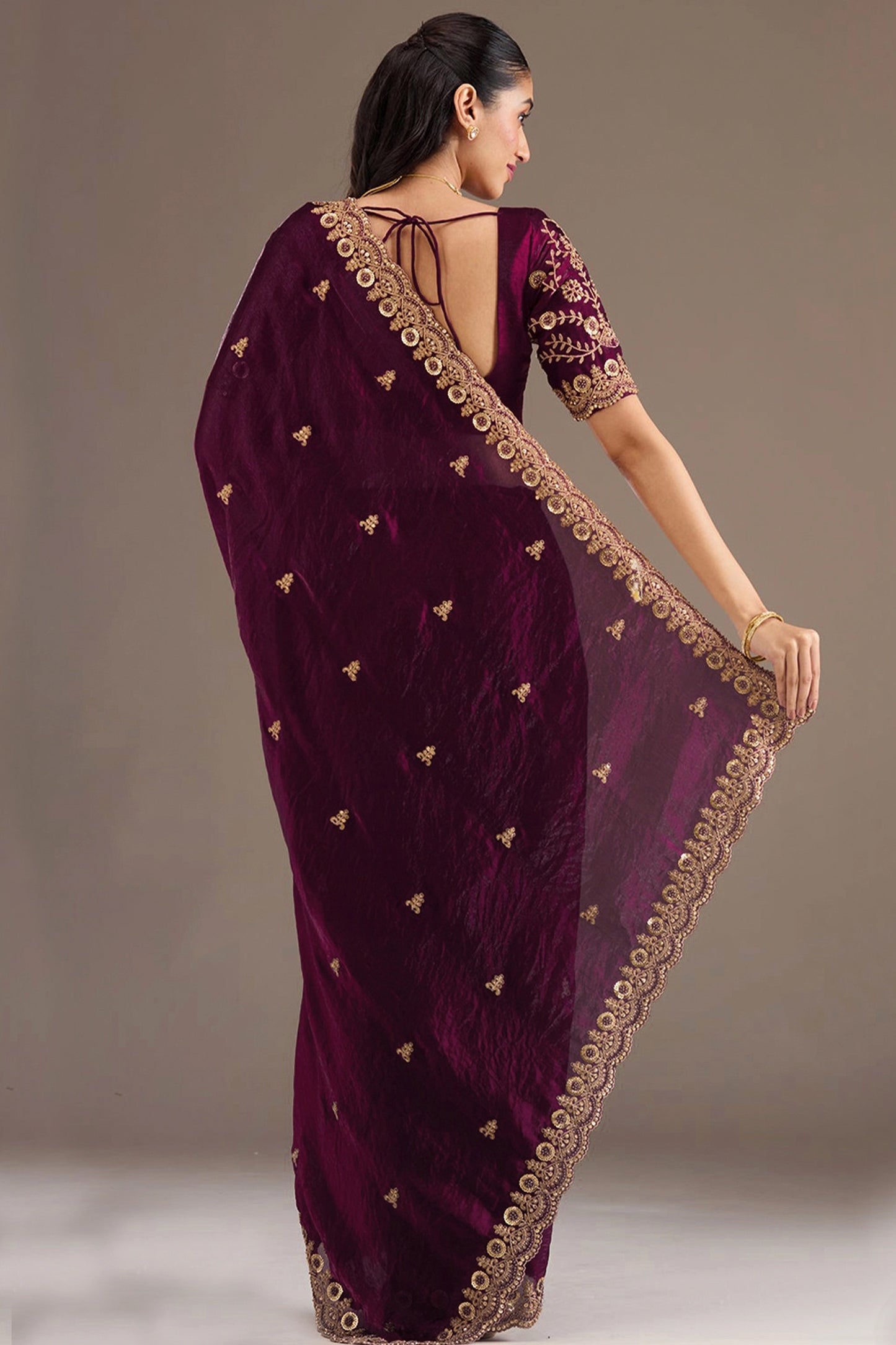 Wine Embroidered Tissue Saree-SAR12580_4_SareeButa.com
