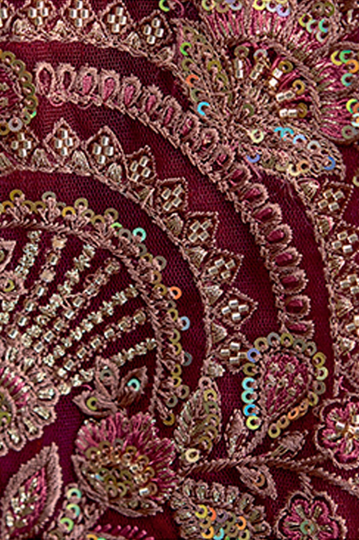 Wine Embroidered Tissue Satin Silk Saree-SAR13290_3_SareeButa.com