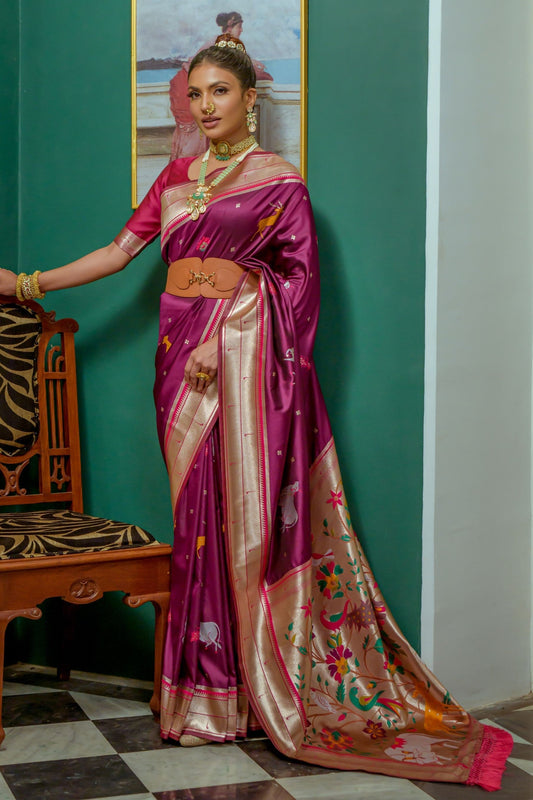 wine-paithani-silk-saree-zb131593_1_SareeButa.com