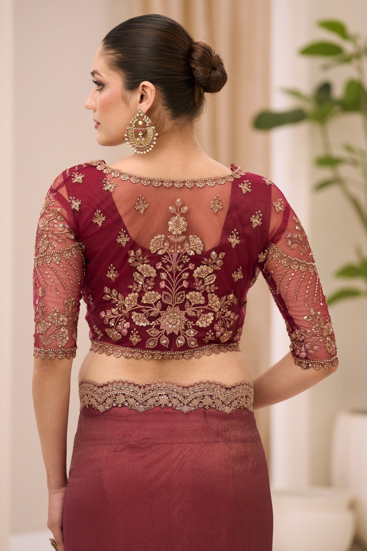 Wine Purple Embroidered Tissue Georgette Saree-SAR12451_5_SareeButa.com