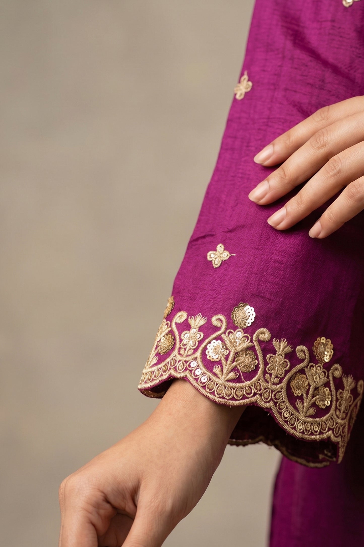 Wine Readymade Embroidered Anarkali Suit-SAR13014_4_SareeButa.com