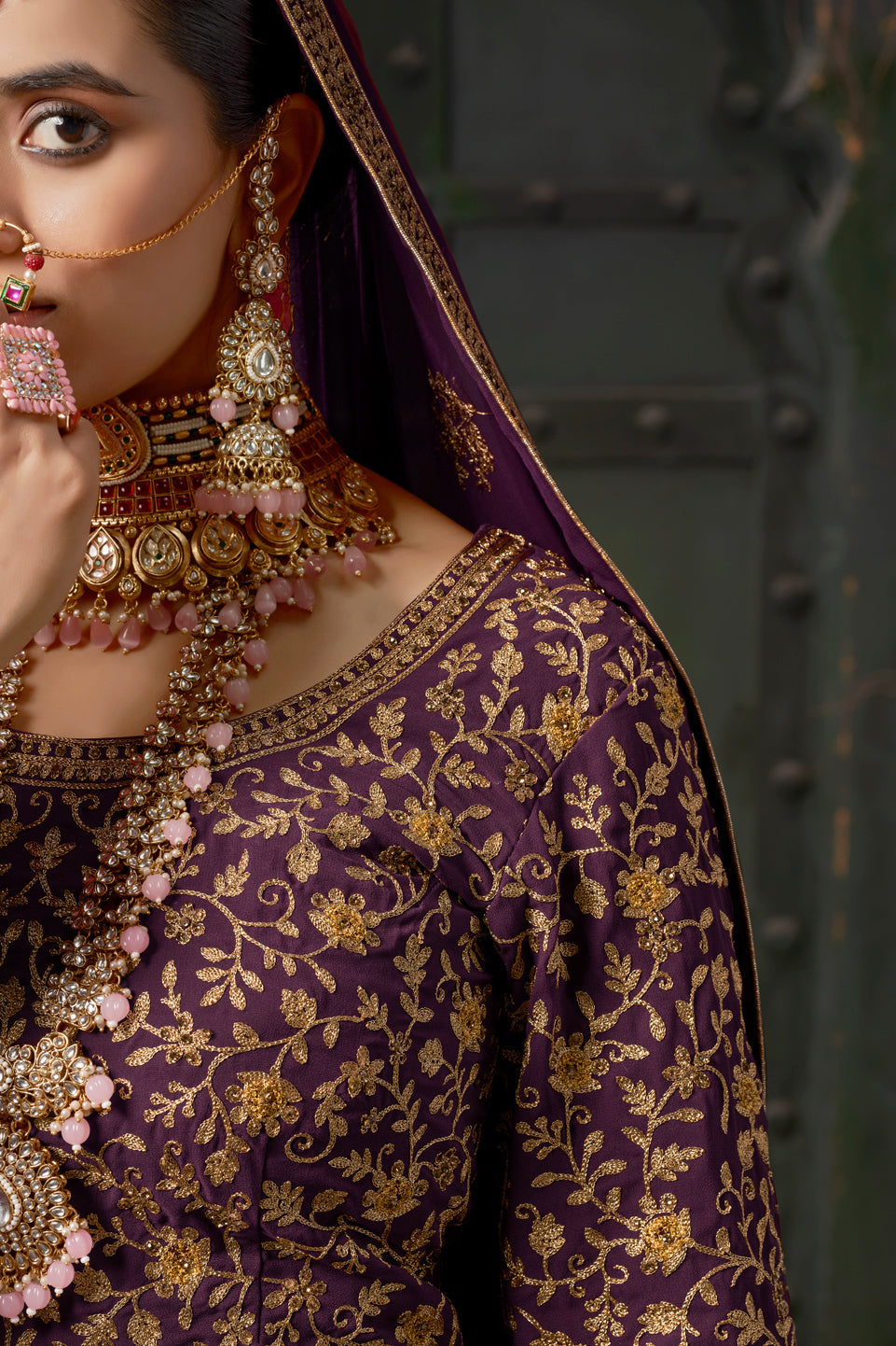 Wine Readymade Heavy Work Georgette Lehenga-LC124_6_SareeButa.com