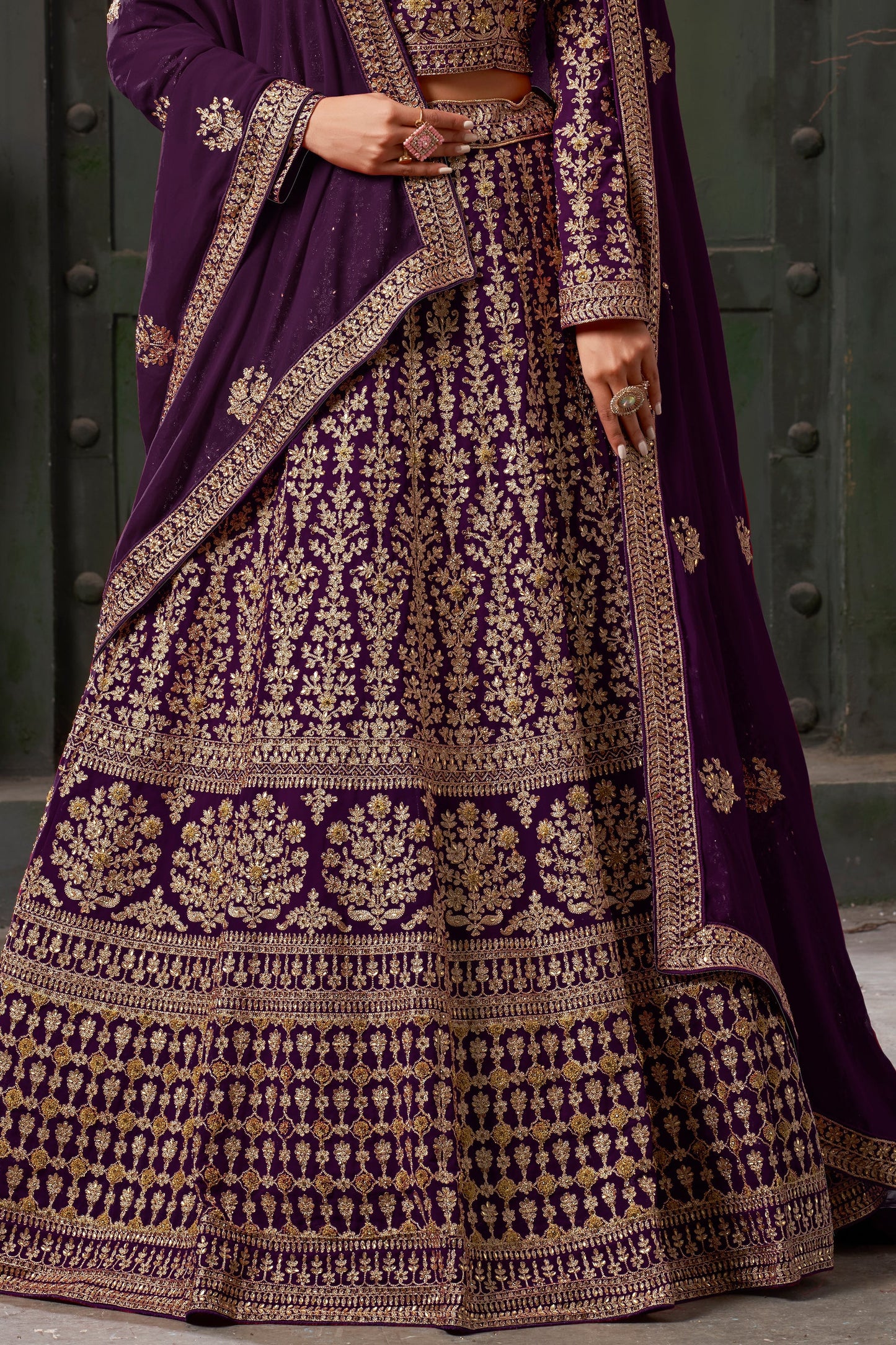 Wine Readymade Heavy Work Georgette Lehenga-LC127_5_SareeButa.com