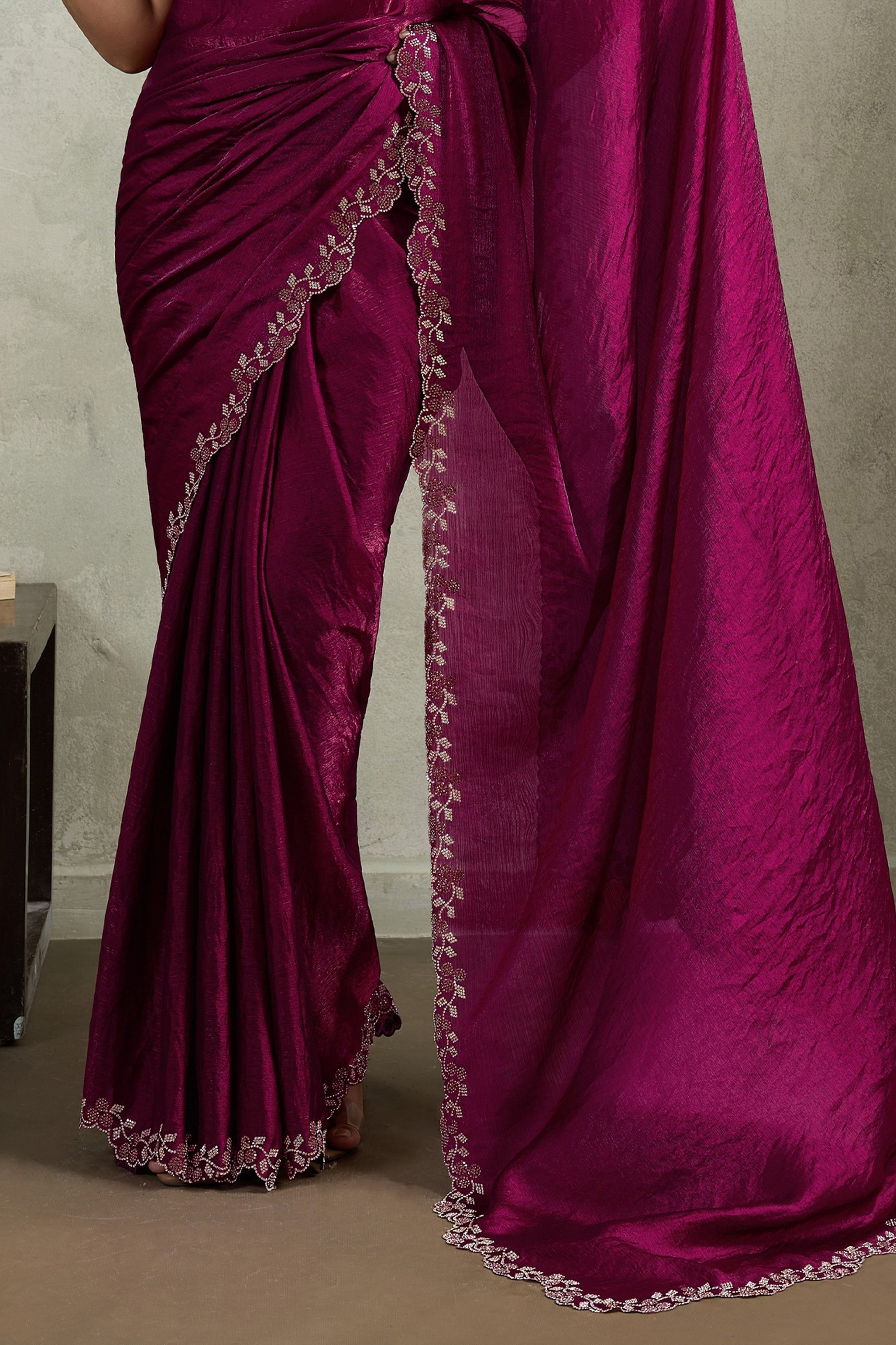 Wine Stone Work Chiffon Saree-SAR10419_5_SareeButa.com