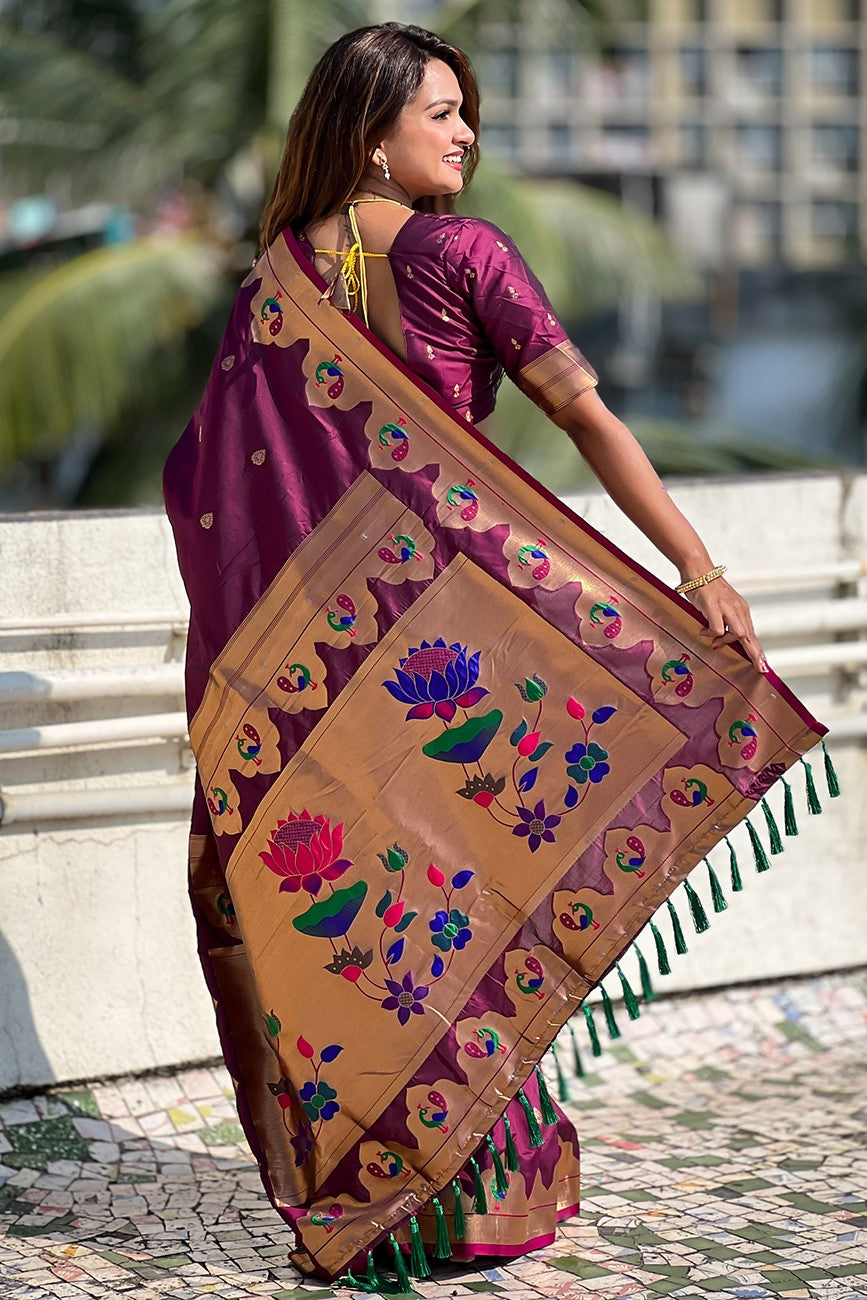 Wine Paithani Saree-ZB133089_2_SareeButa.Com