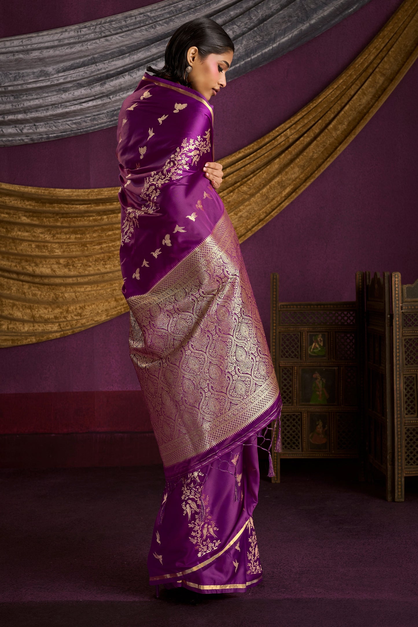 Wine Woven Satin Silk Saree-SAR12332_3_SareeButa.com