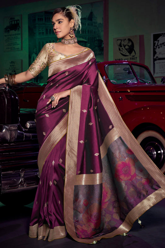 Wine Woven Silk Saree-ZB134660_1_SareeButa.com
