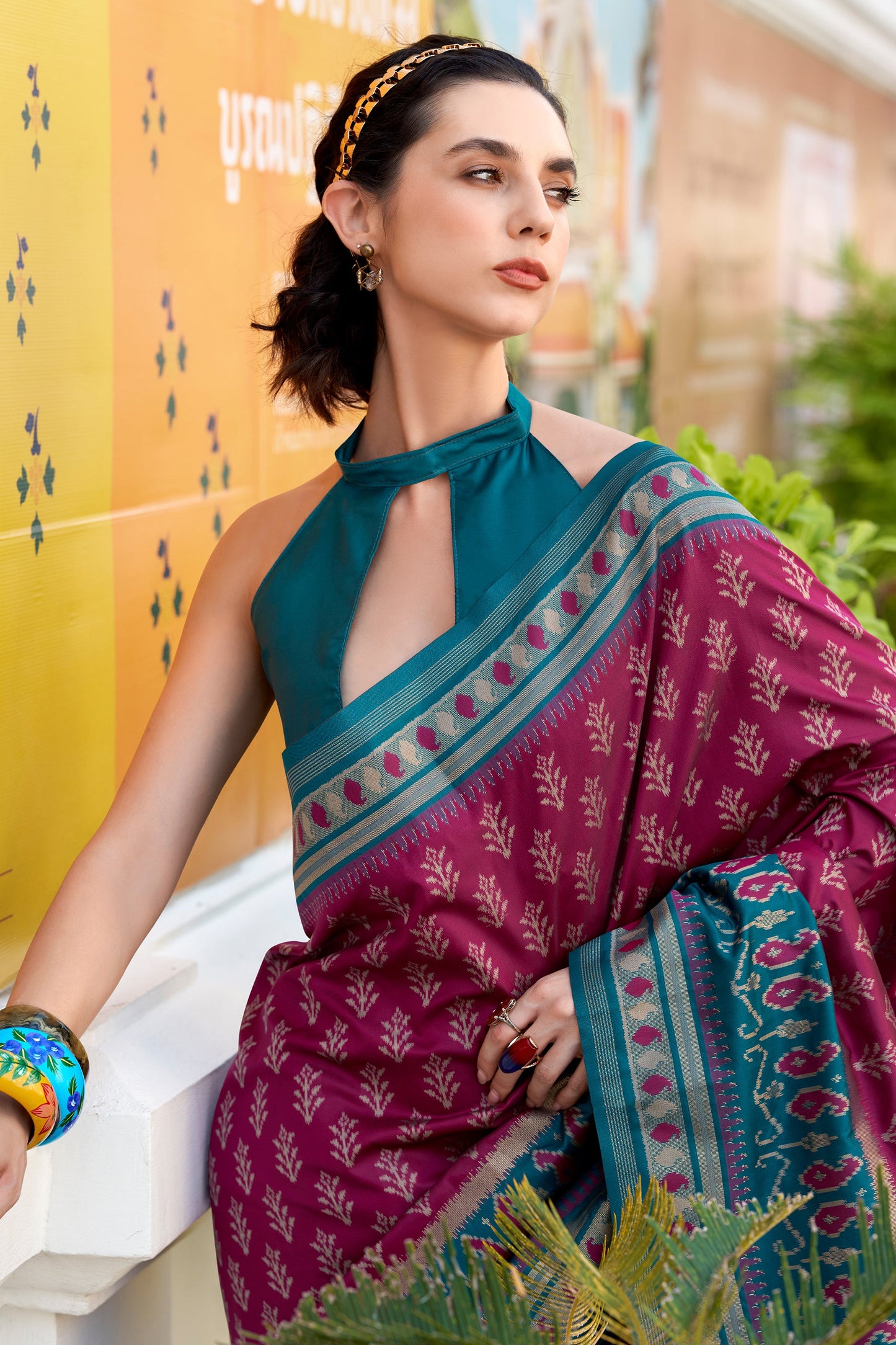 Wine Woven Soft Ikat Silk Saree-SAR10028_2_SareeButa.com