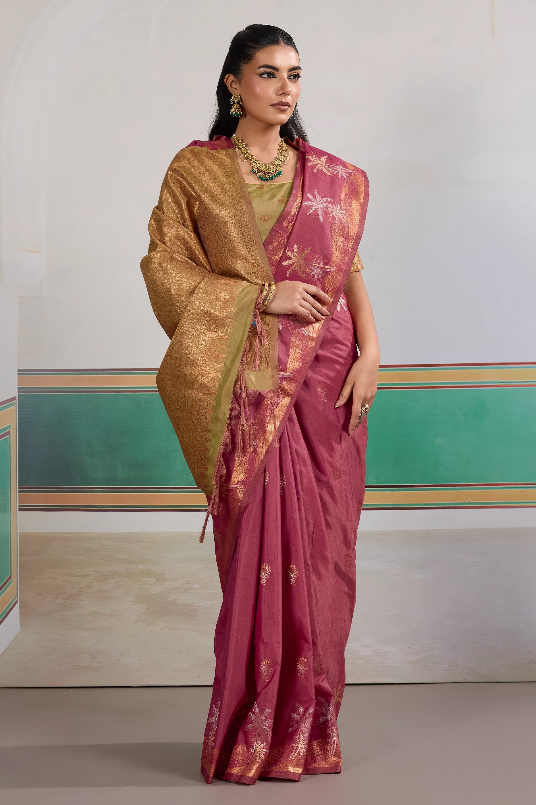 Wine Woven Tussar Silk Saree-SAR11201_3_SareeButa.com