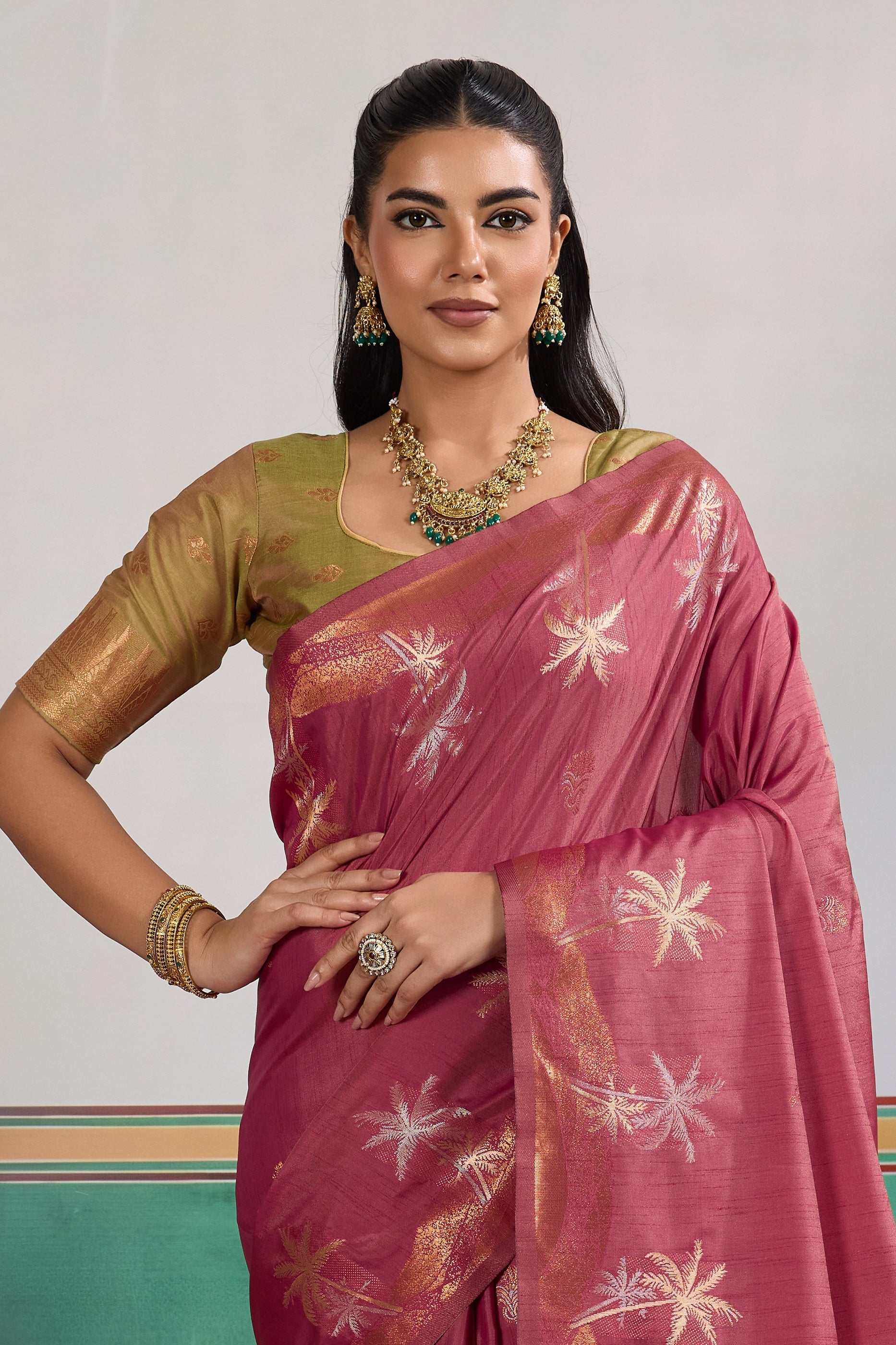 Wine Woven Tussar Silk Saree-SAR11201_4_SareeButa.com