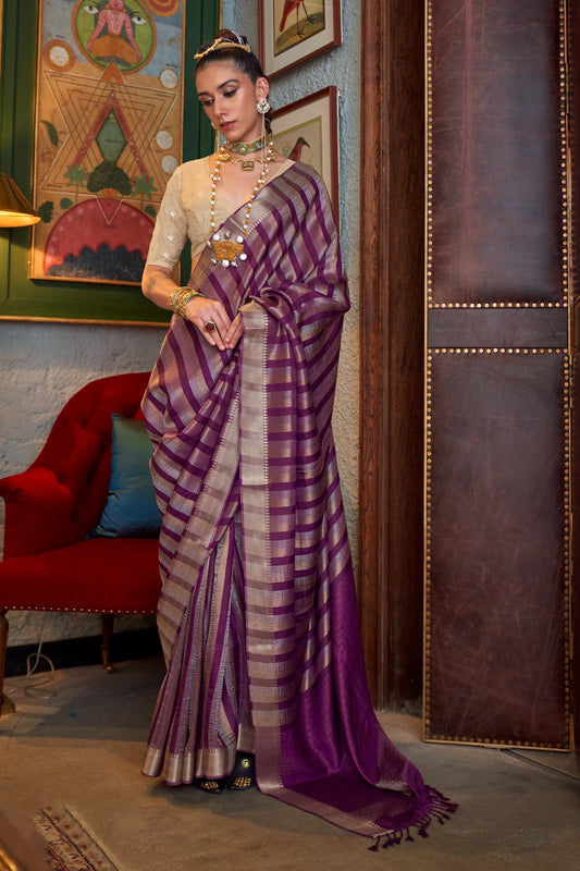 Wine Woven Viscose Saree-SAR11476_1_SareeButa.com