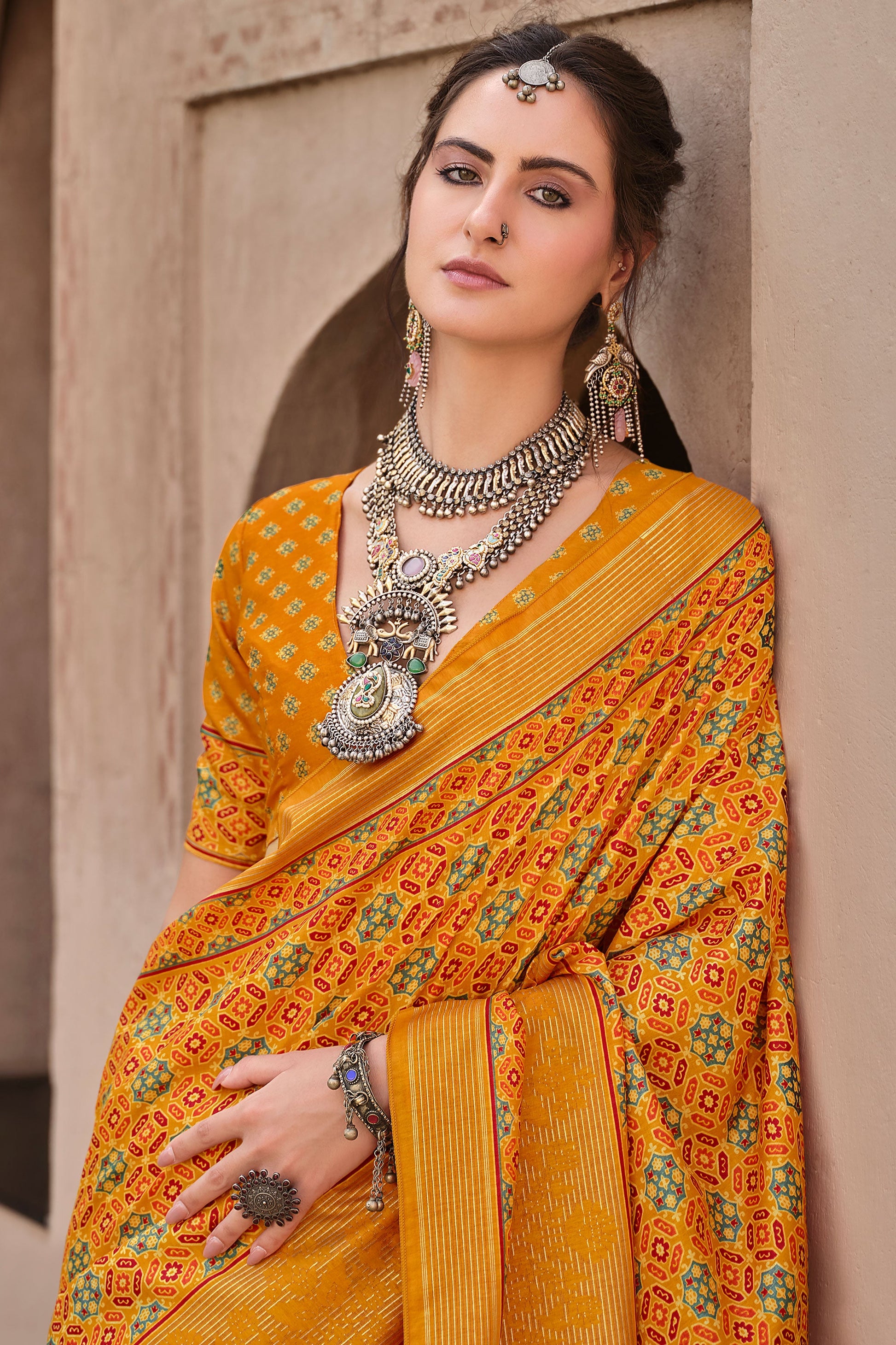 mustard-yellow-ajrakh-print-silk-saree-zb132882_2_SareeButa.com